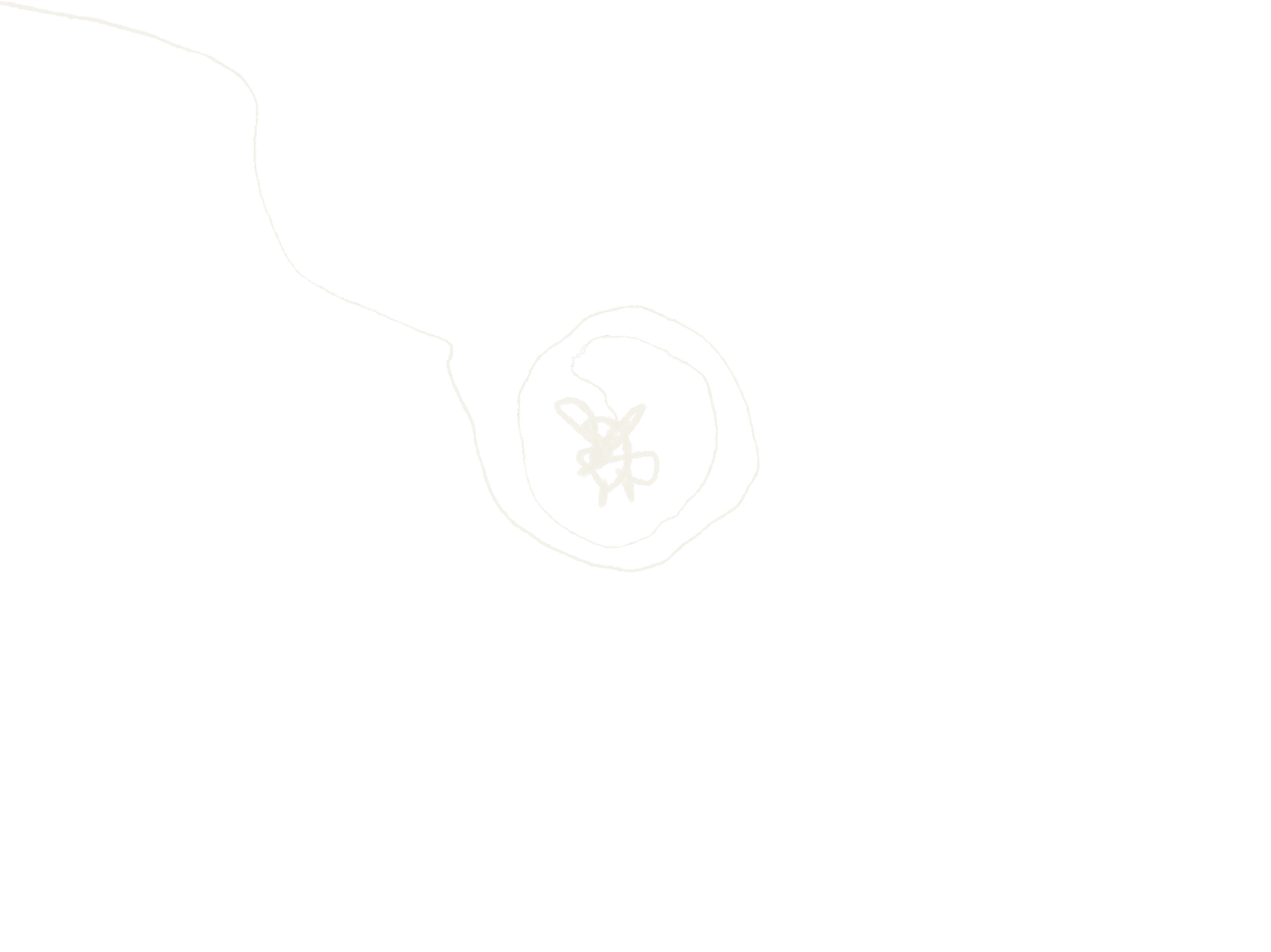 Black background with white outline drawing of a sneaker with a laced tongue.