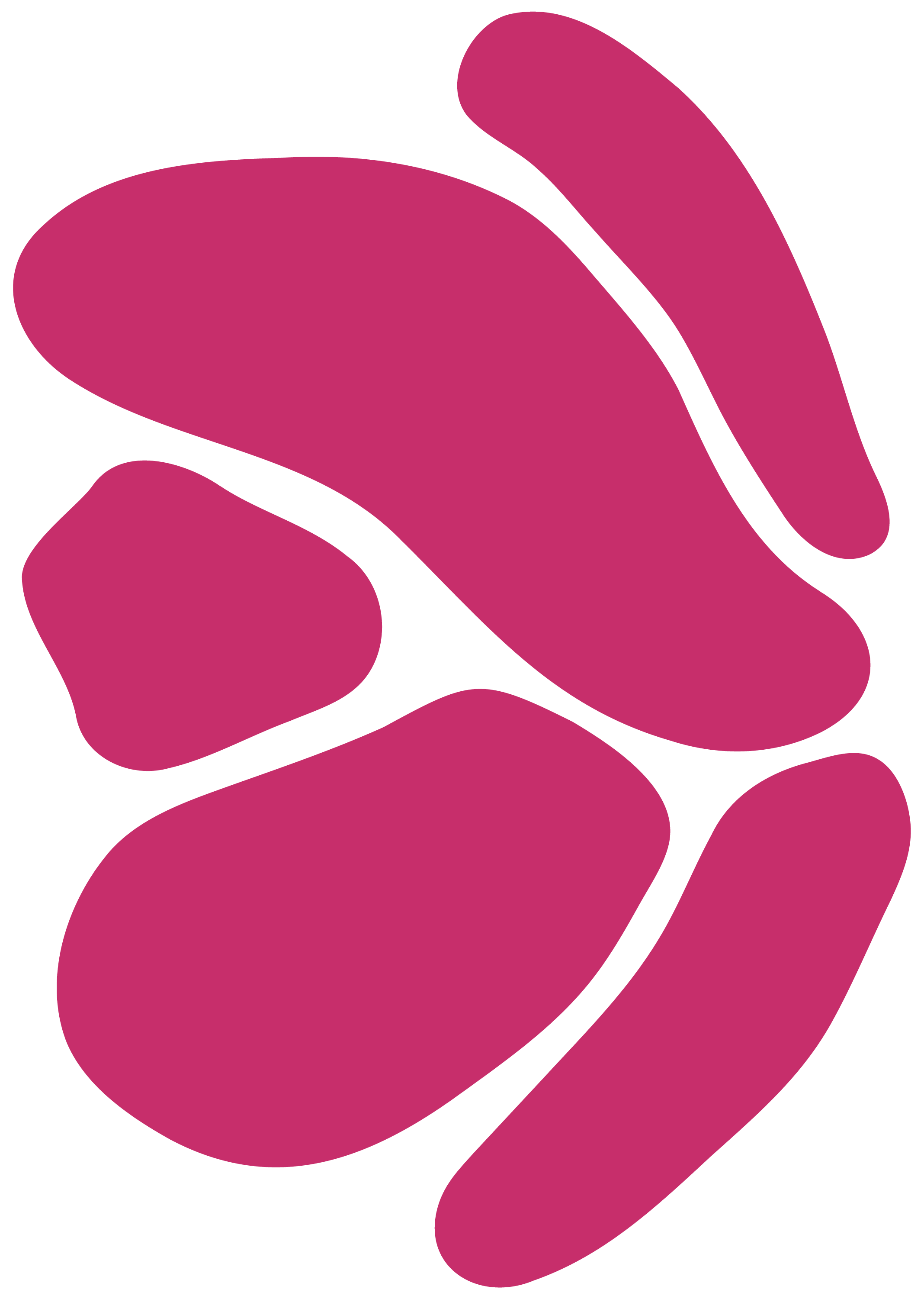 Close-up of abstract pink shape on black background.
