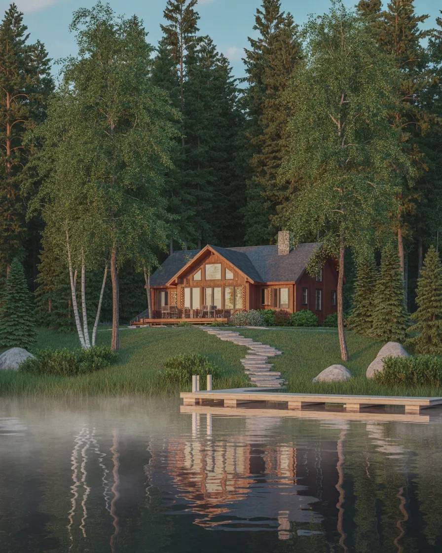 Short-term rental vacation cabin property maintenance Northern Michigan lakeside Airbnb well-maintained exterior