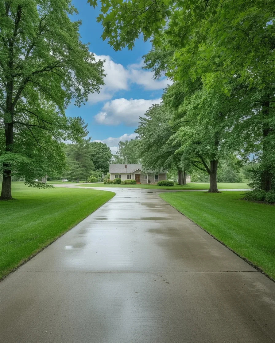 Driveway power washing service Benzie County Michigan clean concrete residential Northern Michigan home