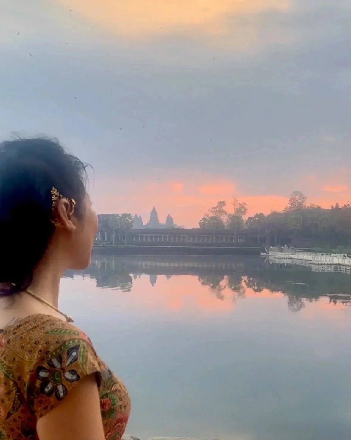 Loung Ung Cambodian American author at Angkor Wat sunrise