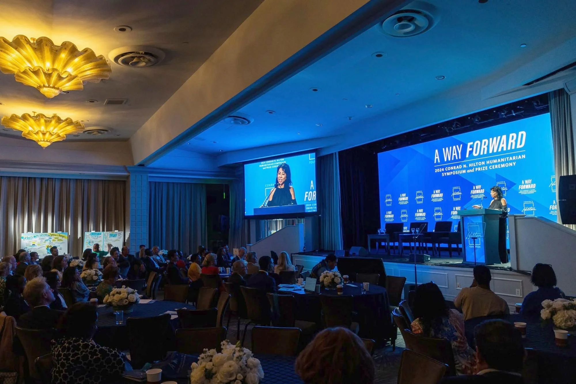 Loung Ung speaking at the 2024 Conrad N. Hilton Humanitarian Symposium