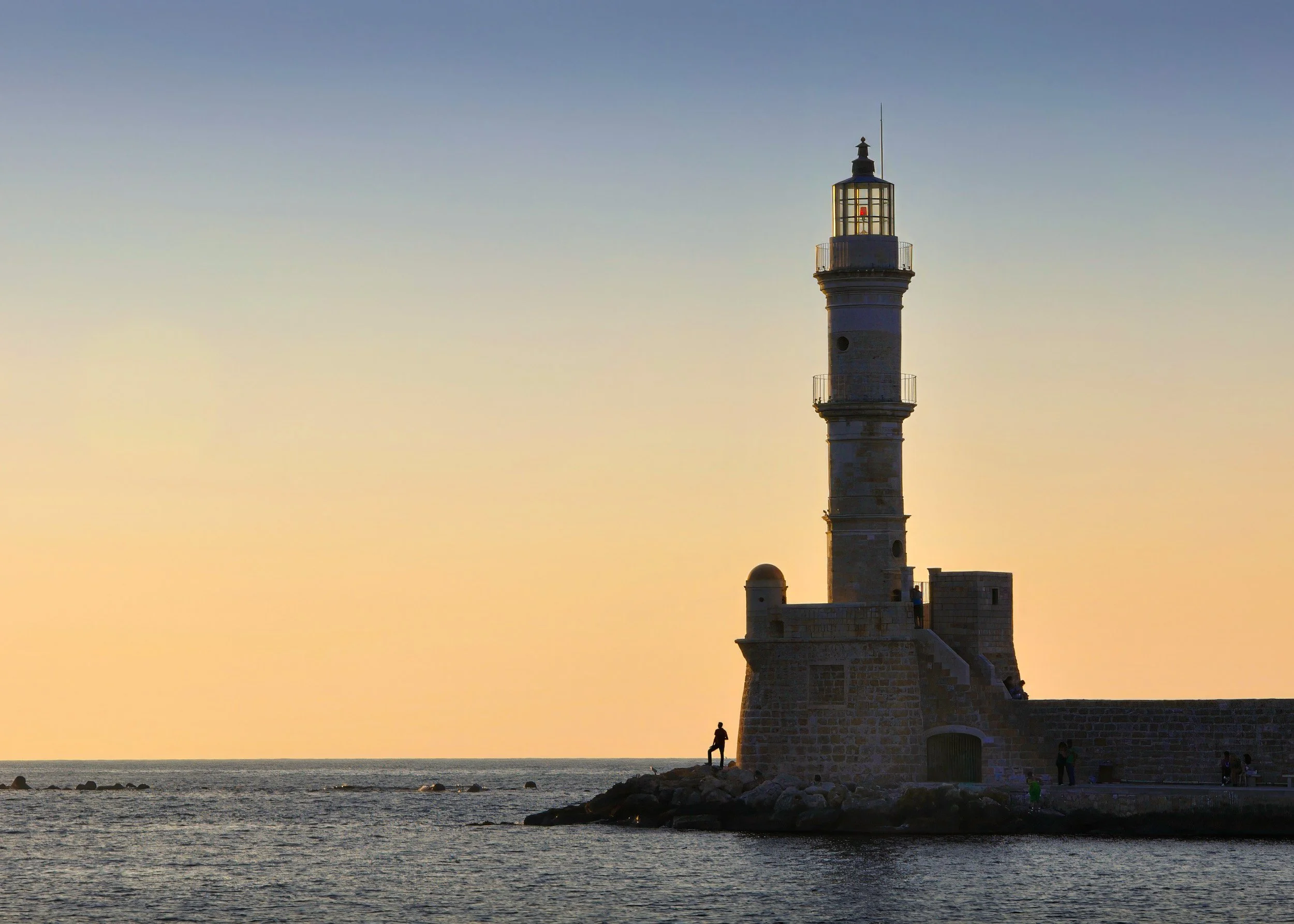Chania Lighthouse at Dusk - 1435