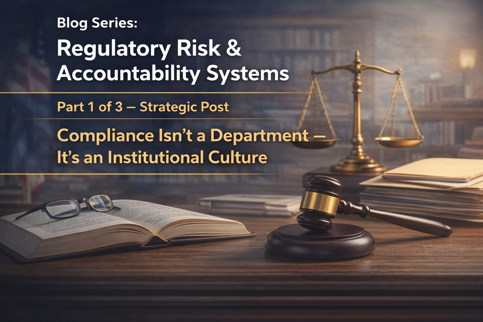 Blog Series: Regulatory Risk &amp; Accountability Systems Part 1 of 3 — Strategic Post: Compliance Isn’t a Department — It’s an Institutional Culture
