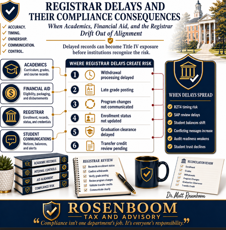 When Academics, Financial Aid, and the Registrar Drift Out of Alignment Registrar Delays and Their Compliance Consequences Building Academic-Financial Aid Checkpoints Before Risk Becomes Evidence