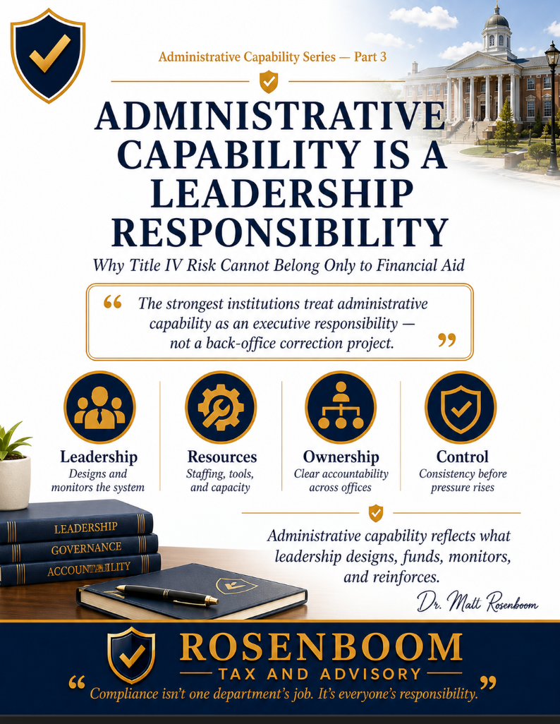 Administrative Capability Is a Leadership Responsibility Administrative Capability Is Not a File Review Issue