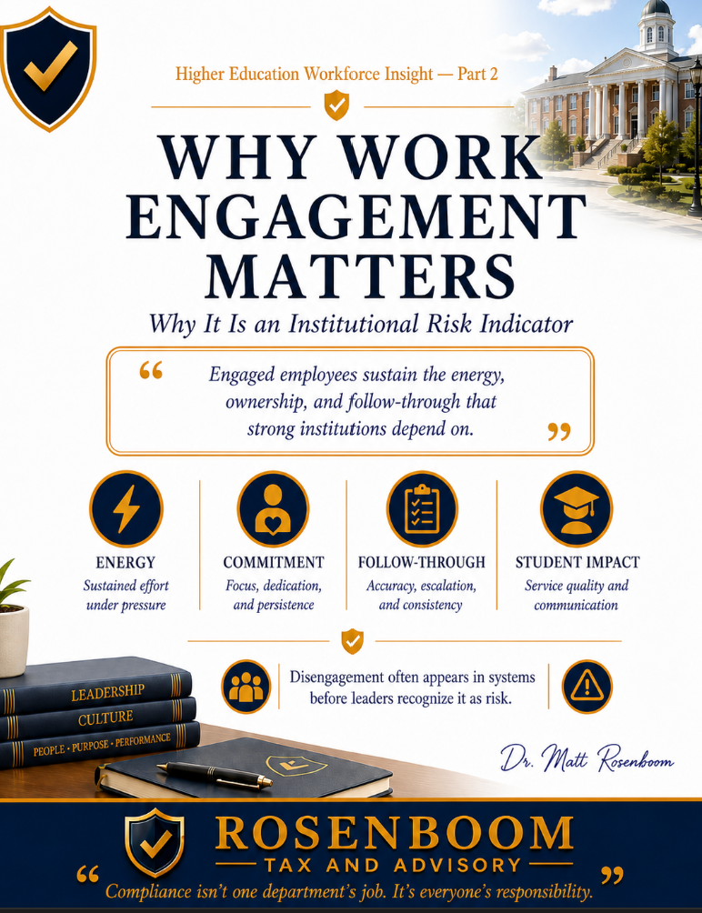 Why Work Engagement Is an Institutional Risk Indicator Job Satisfaction, Work Engagement, and Counterproductive Work Behavior in College Staff and Faculty