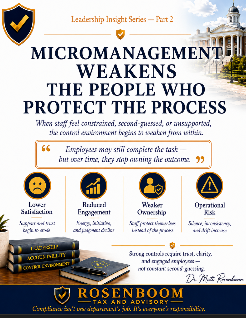 Why Micromanagement Weakens Institutional Controls: When Staff Stop Owning the Process