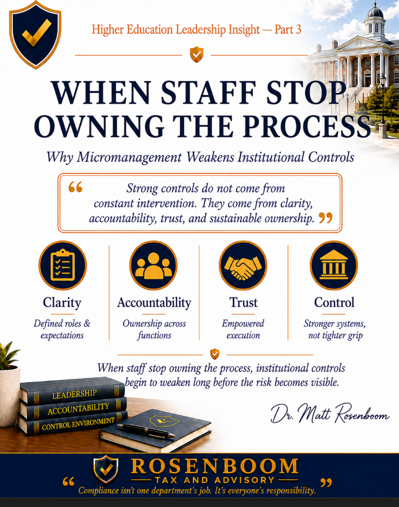 Why Micromanagement Weakens Institutional Controls: When Oversight Becomes Operational Risk: Stronger Controls Require Clarity, and Trust