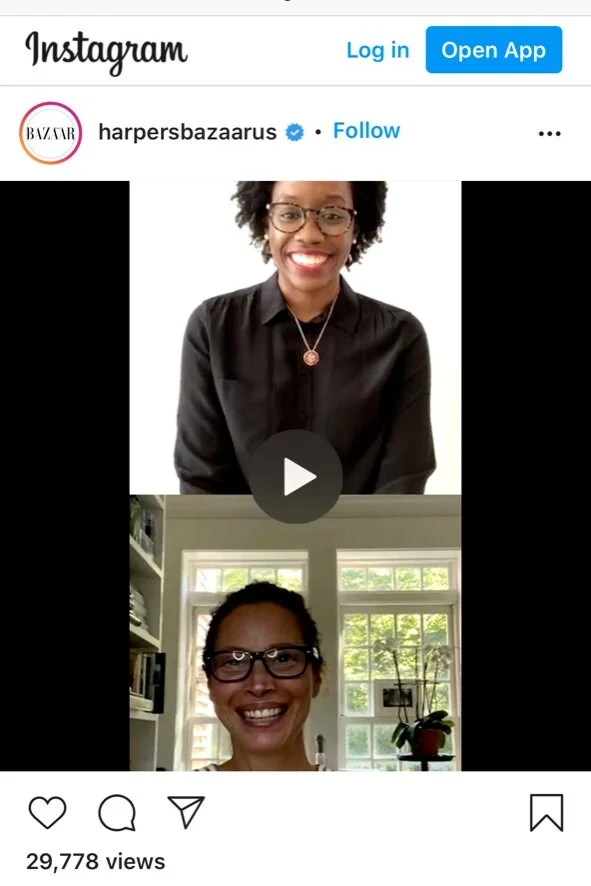 Christy Turlington Burns speaks to Illinois Rep. Lauren Underwood as part of an Instagram Live series on racial injustice, inequality, and the Covid-19 pandemic as part of Harper’s Bazaar’s Summer 2020 “Voices of Hope” issue. View here.