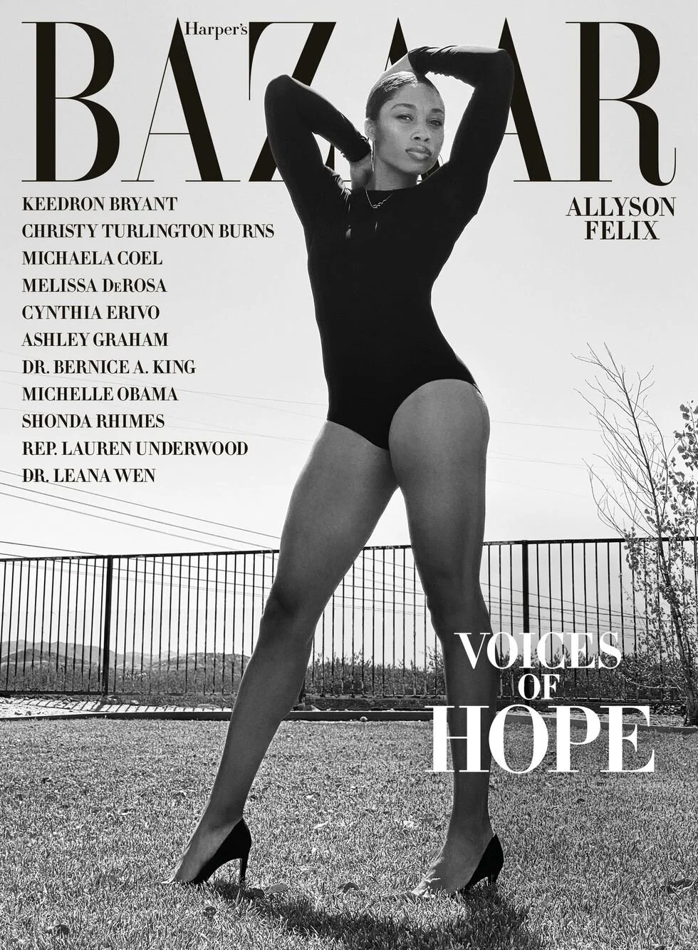 Allyson Felix, photographed by Mario Sorrenti for the Summer 2020 “Voices of Hope” issue. One of five covers. See the full story here.