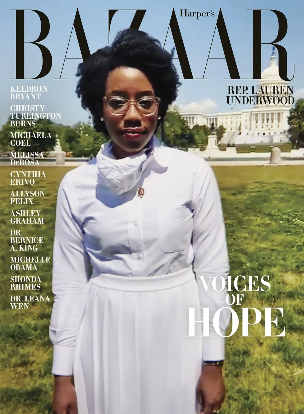 Rep. Lauren Underwood, photographed by Mario Sorrenti for the Summer 2020 “Voices of Hope” issue. One of five covers. See the full story here.