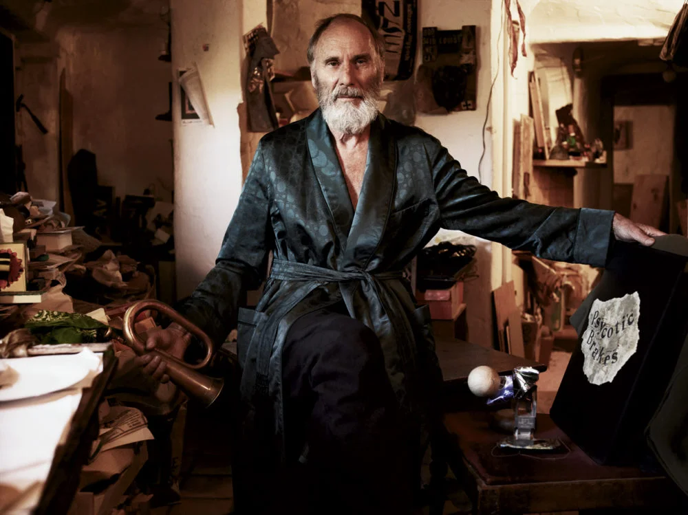 Artist George Herms, photographed by Robbie Fimmano for the December 2010/January 2011 issue for a portfolio on the L.A. art world.