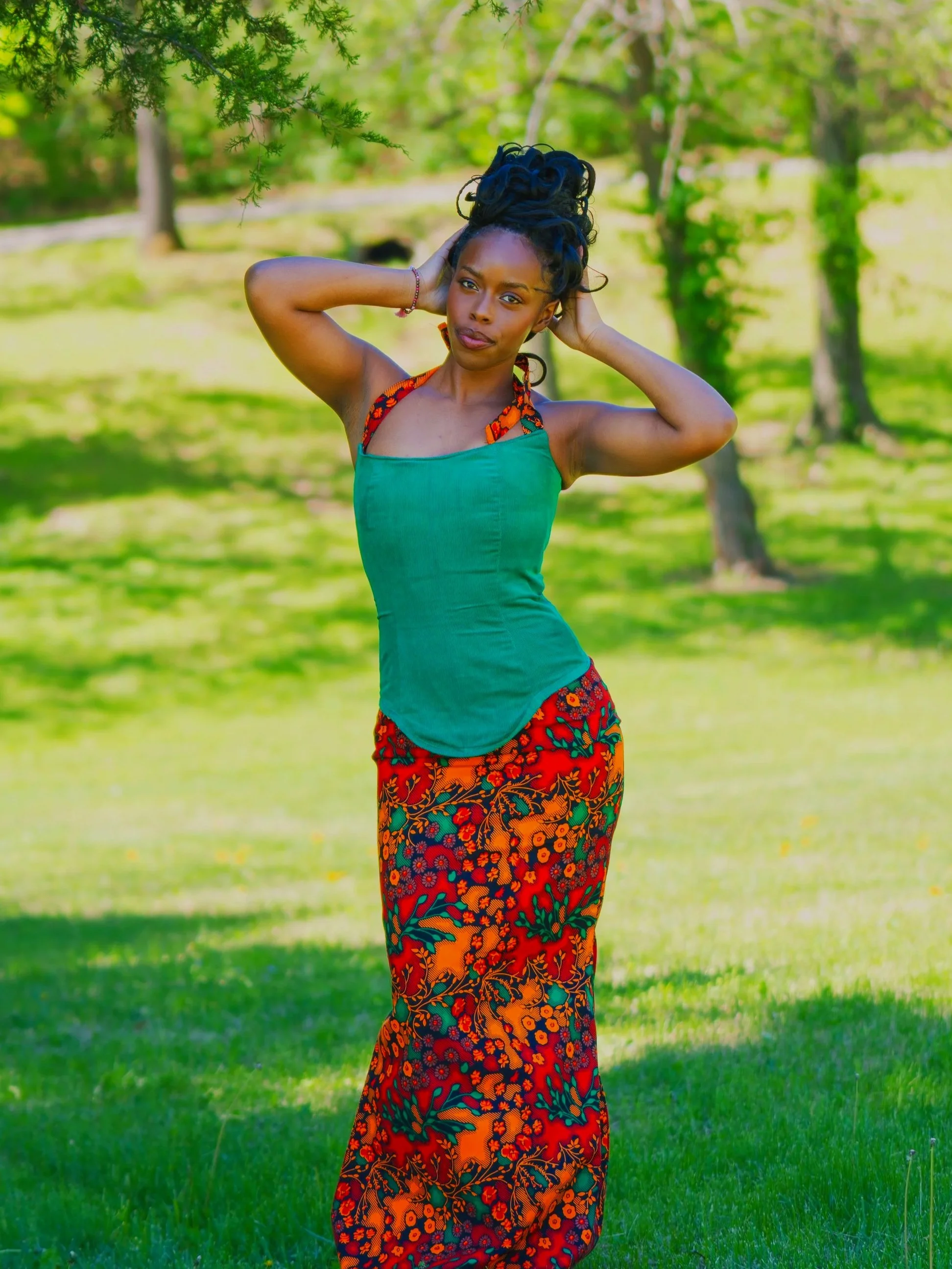 A corduroy corset & pencil skirt