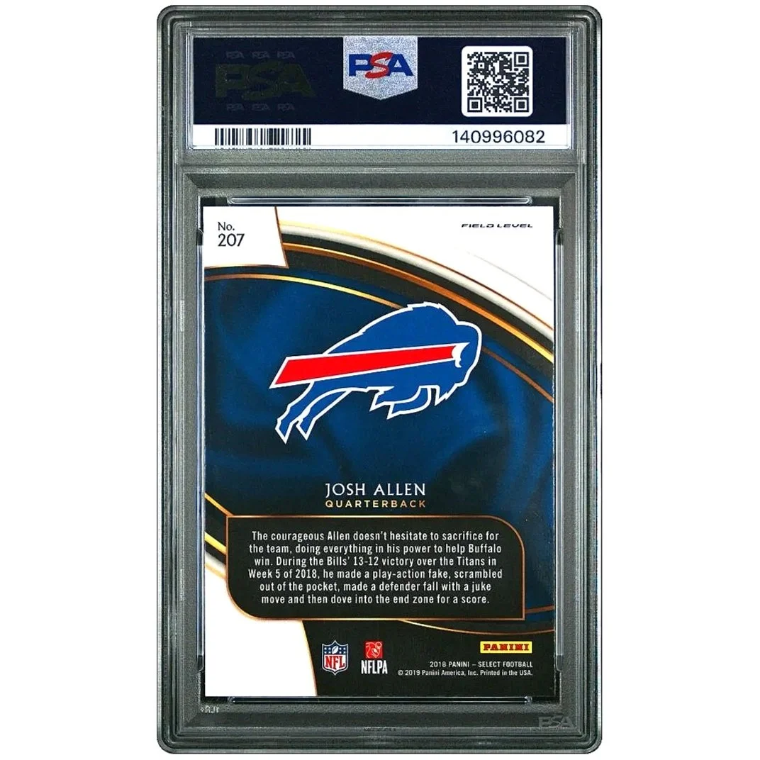 22018 Panini Select Josh Allen Field Level RC #207 PSA10 - Bills Football Card Back