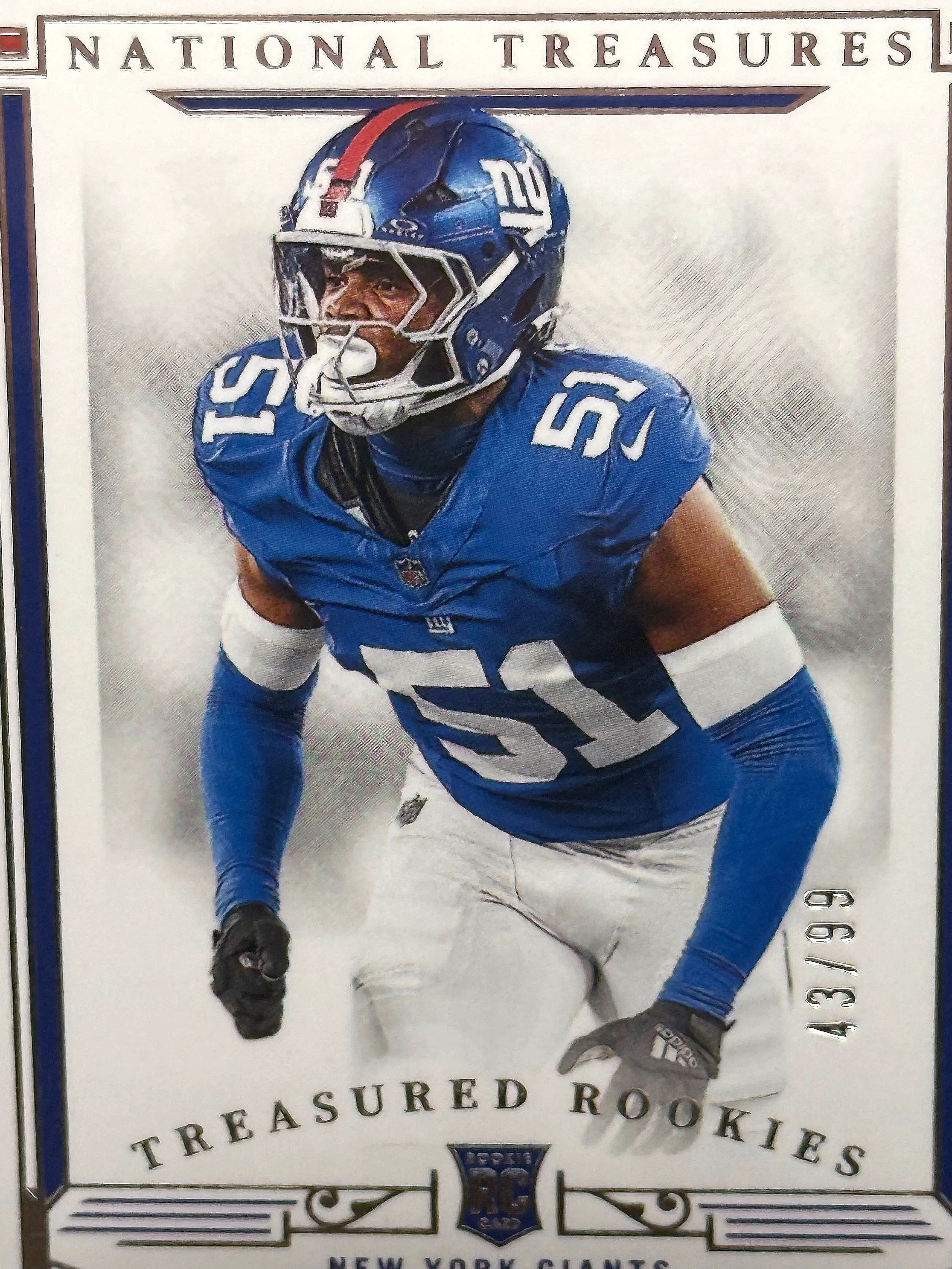 2025 National Treasures Abdul Carter Treasured Rookies NT RC #TR-ACR - Giants football card front detail