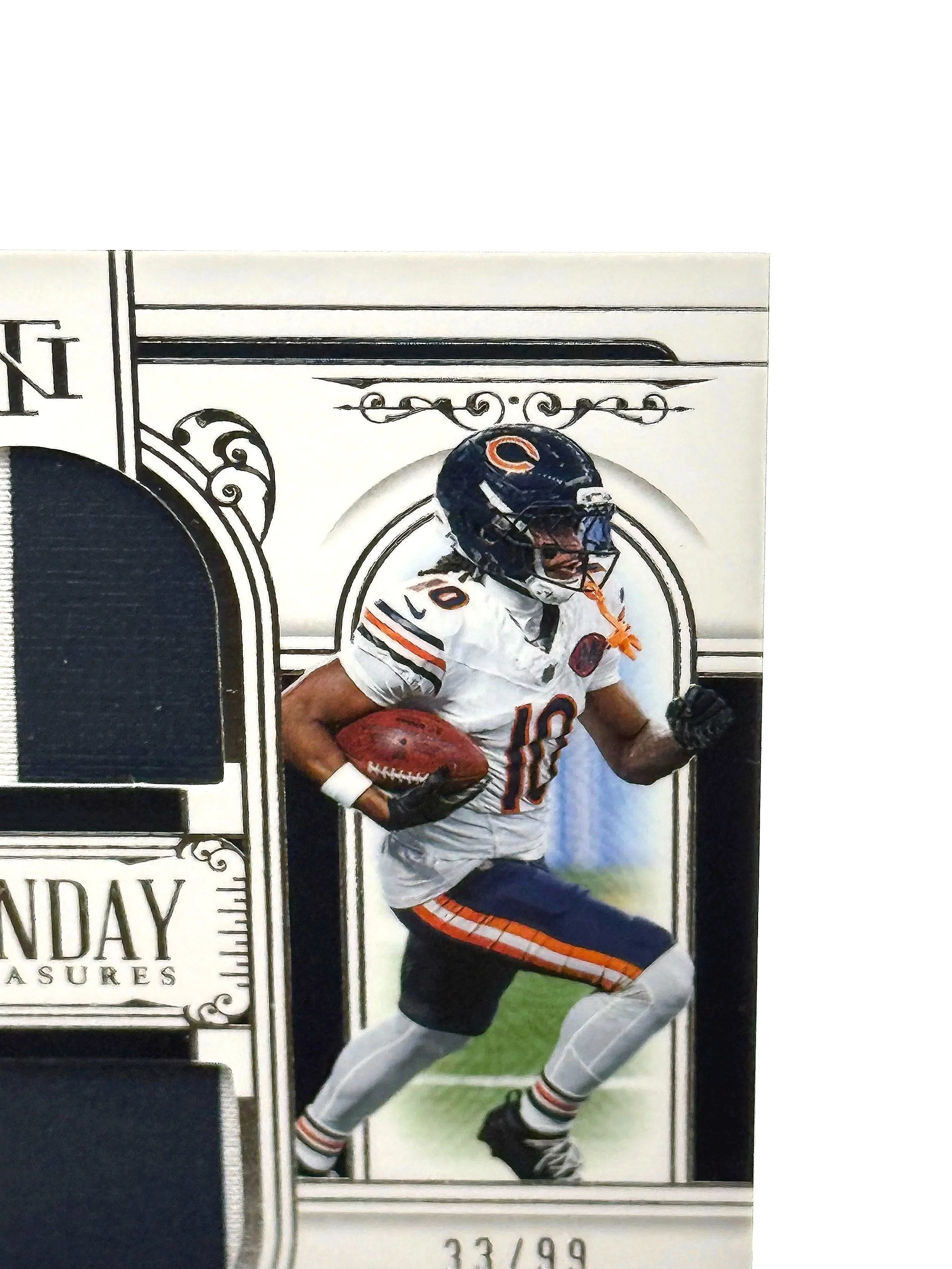 2025 National Treasures Luther Burden III Sunday Treasures Dual Patch RC #ST-LBN football card top right corner