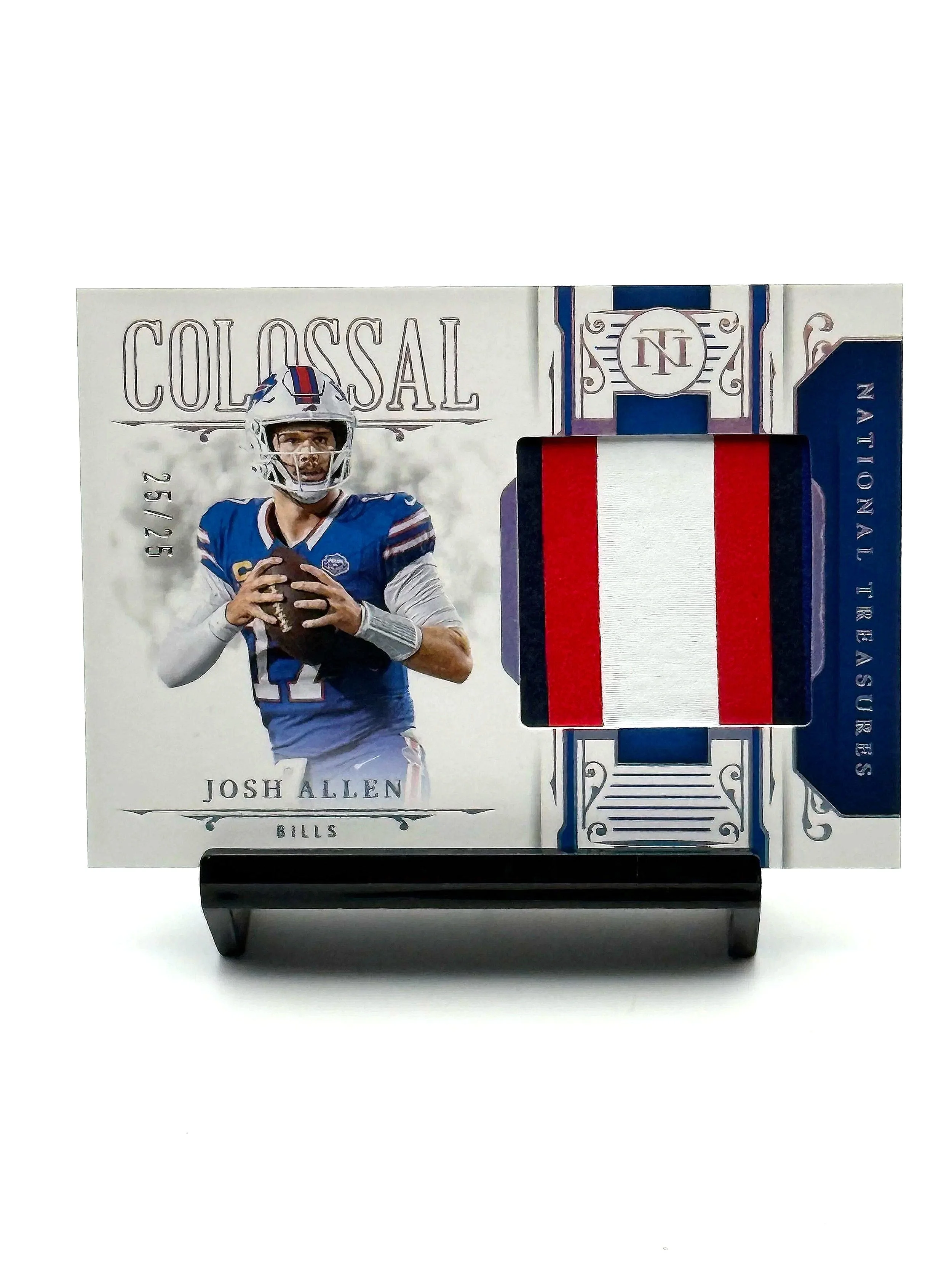 2025 Josh Allen National Treasures Patch Colossal /25 Prime Holo Silver Bills