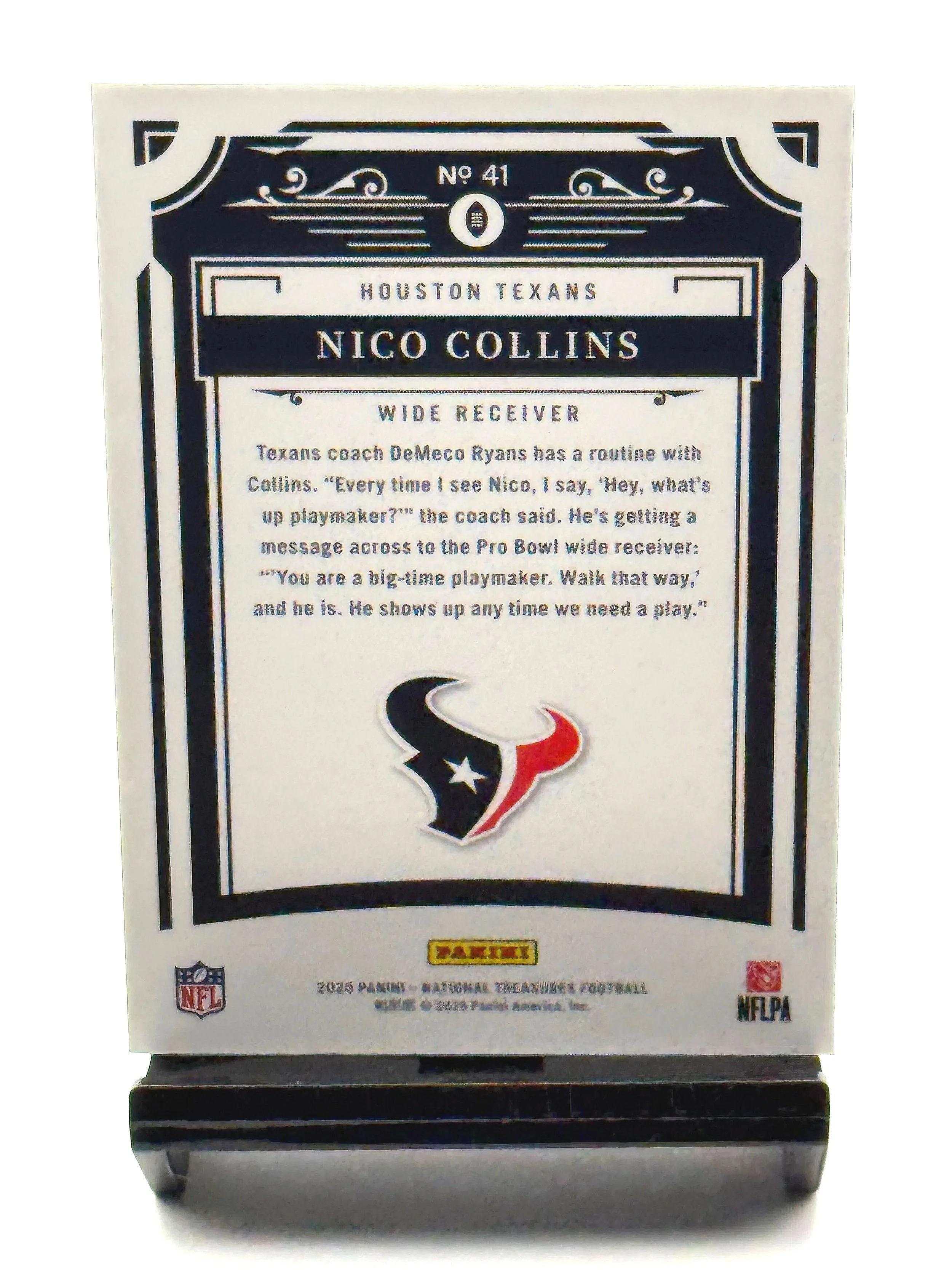2025 National Treasures Nico Collins /75 NT #41 Texans football card back