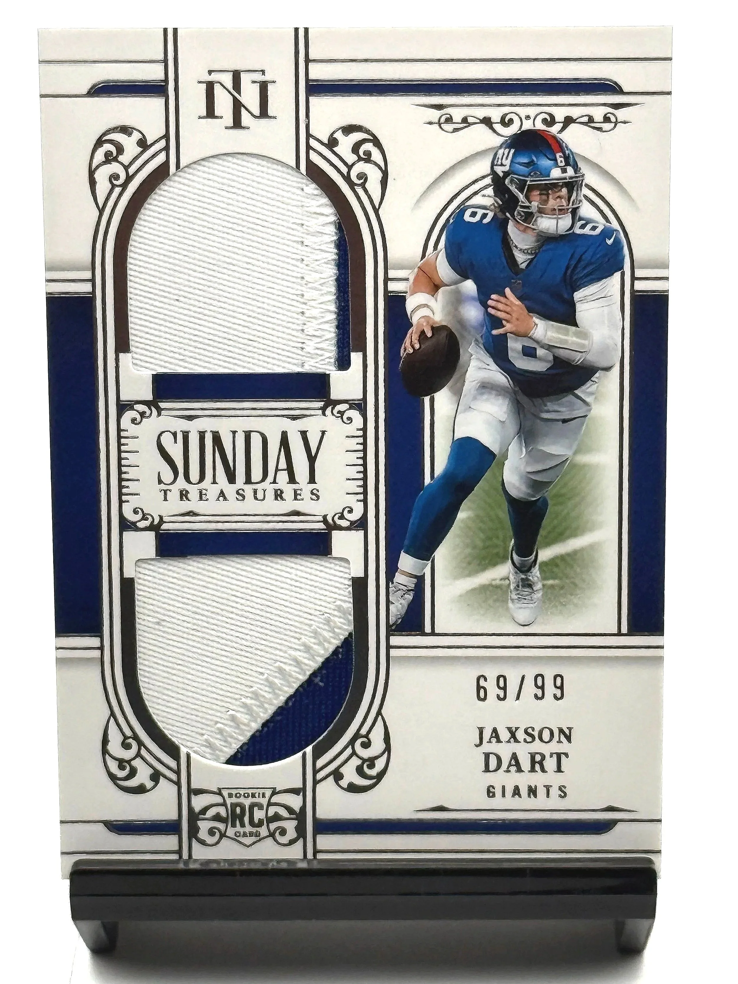 2025 National Treasures Jaxson Dart Rookie Dual Patch Silver /99 NT #ST-JDT