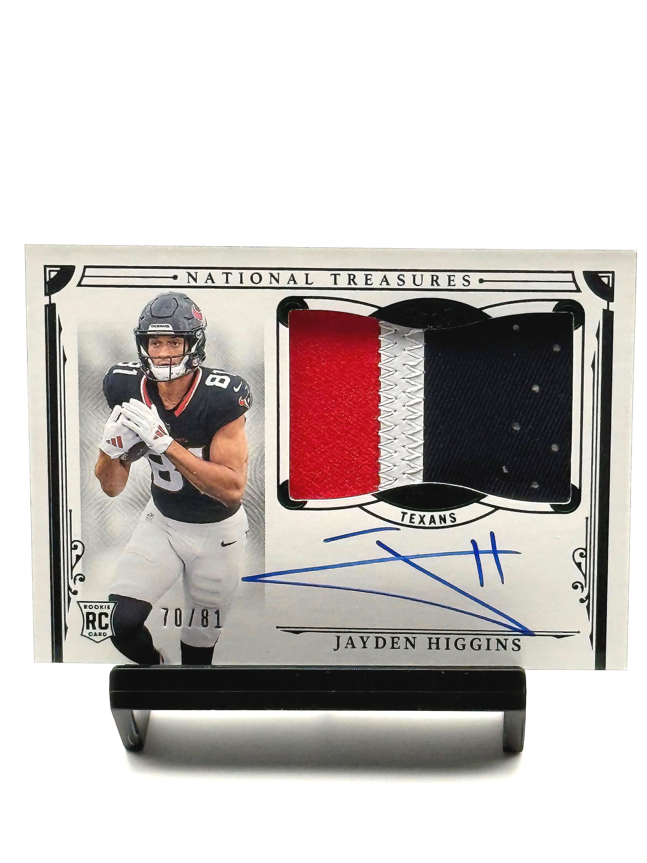 2025 National Treasures Jayden Higgins Rookie Patch Auto NT RPA #172 Texans
