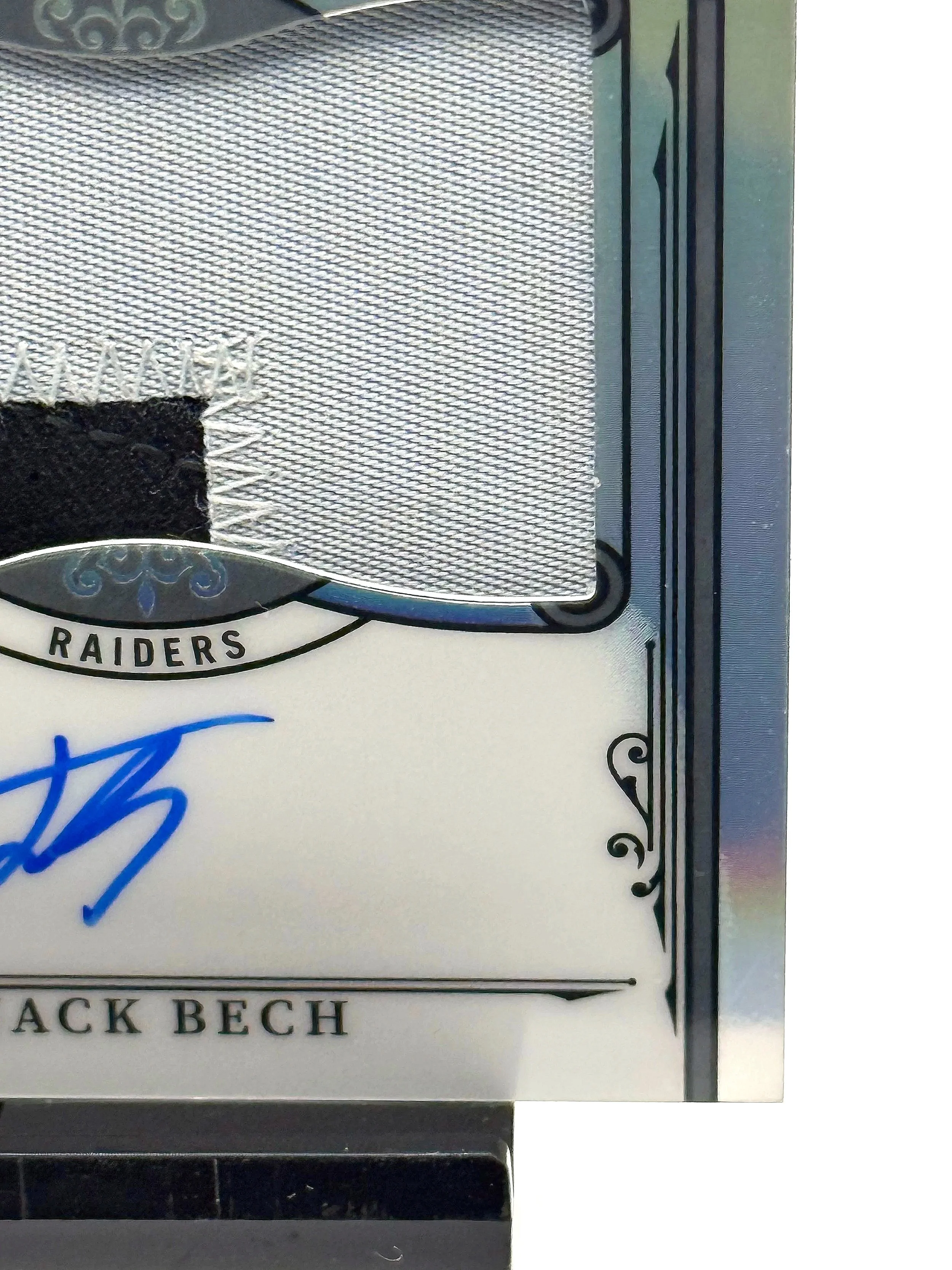 2025 National Treasures Jack Beck Prizm Rookie Patch Auto RPA /35 #177 - Raiders Football Card Bottom Right Corner