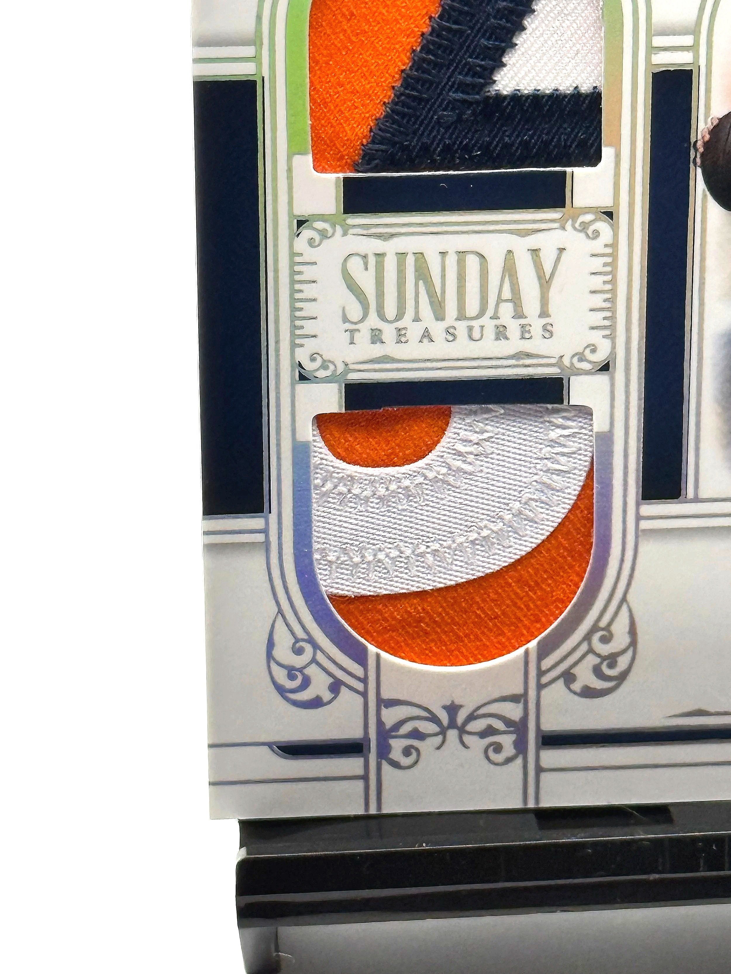 2025 National Treasures Bo Nix Sunday Treasures Dual Patch /25 #ST-BNX Broncos Football Card bottom left corner