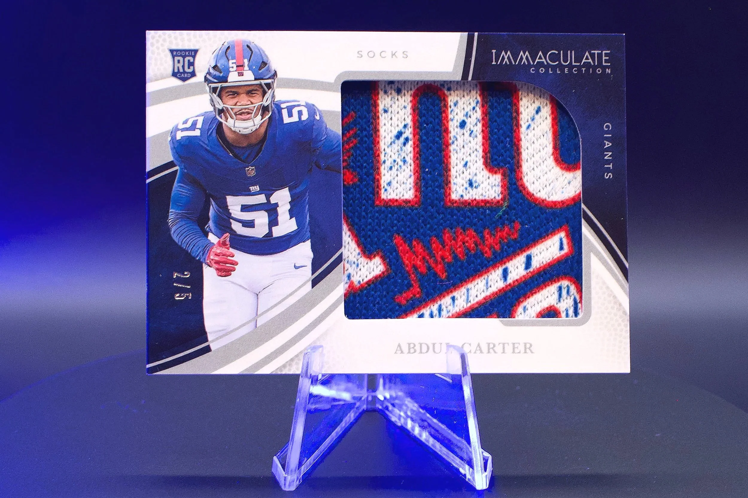 2025 Immaculate Abdul Carter Rookie Socks RC /5 Giants