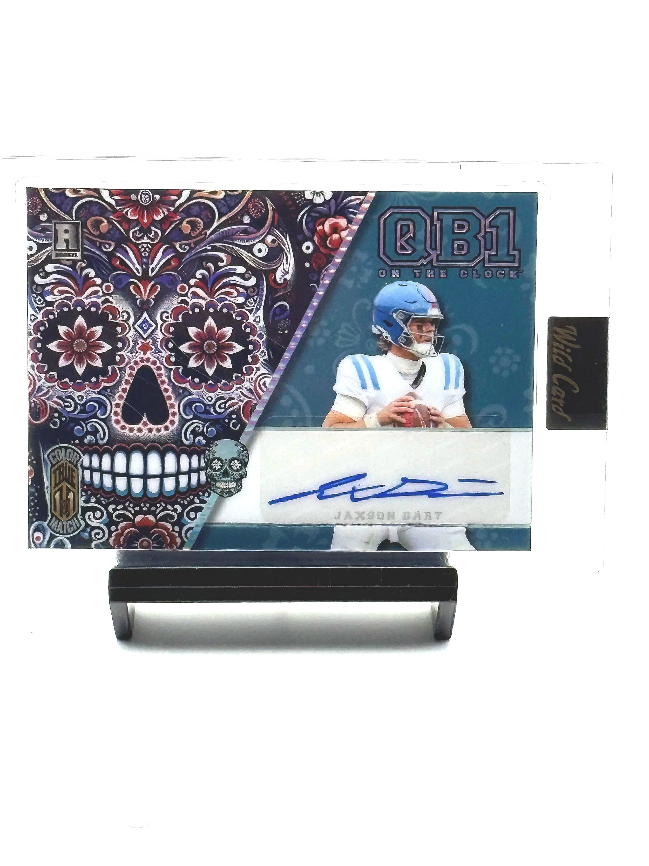 2024 Wild Card Jaxson Dart Color Match Sugar Skull Auto 1/1 college football card front
