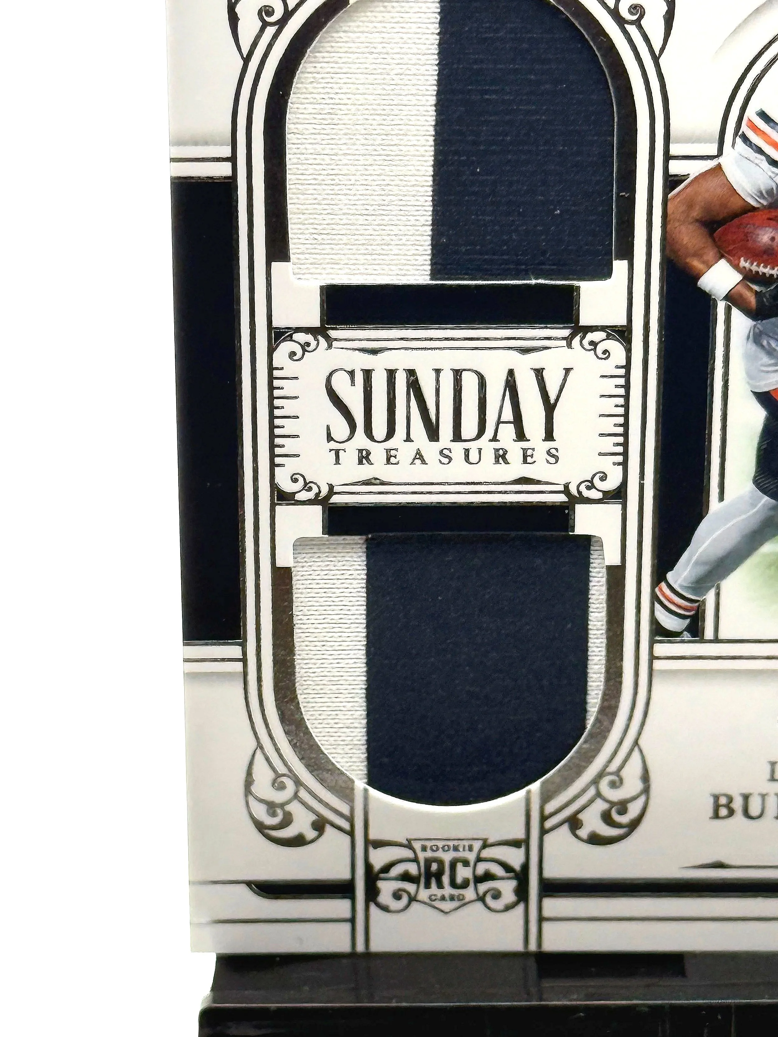 2025 National Treasures Luther Burden III Sunday Treasures Dual Patch RC #ST-LBN football card bottom left corner