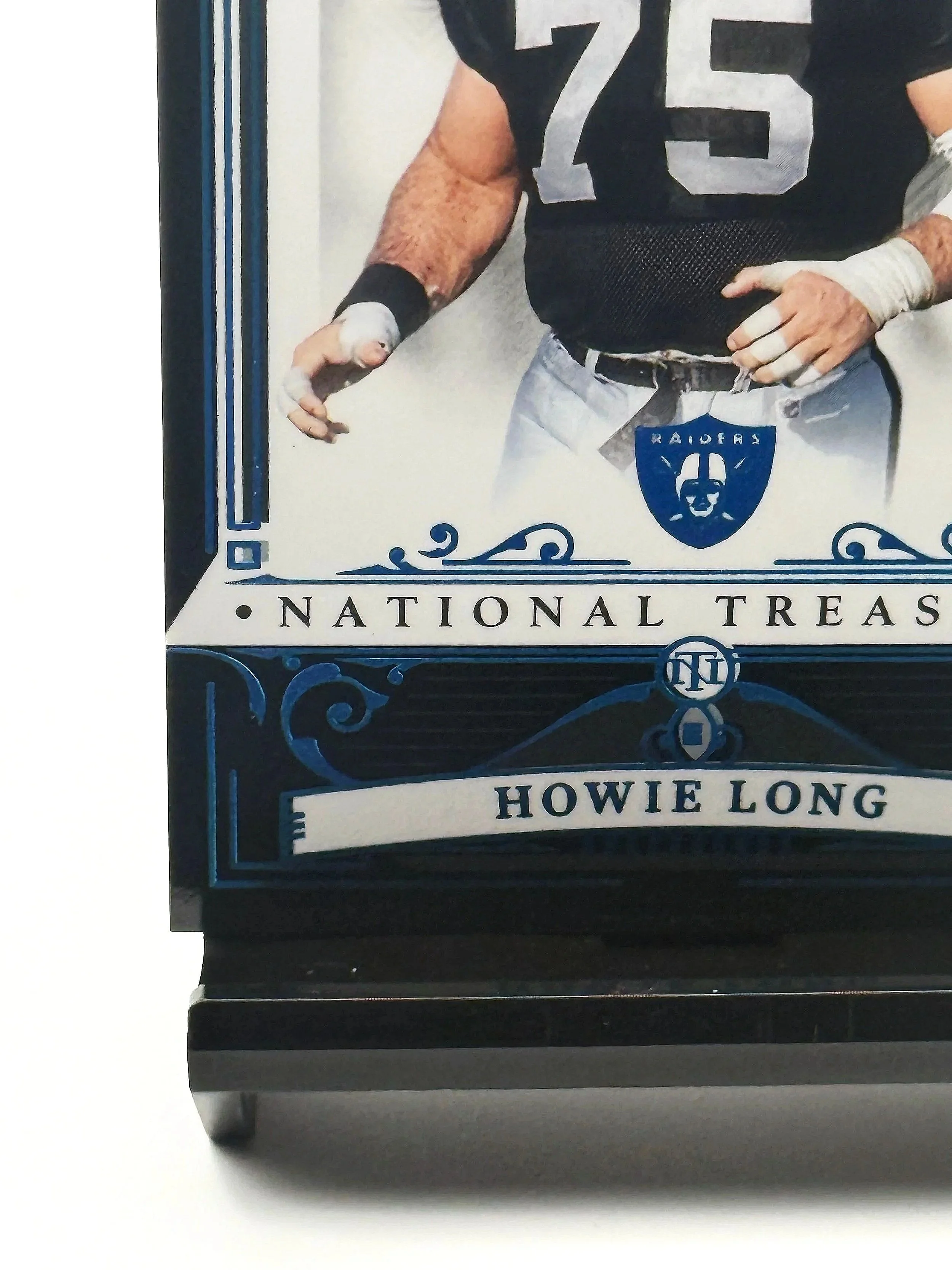 2025 National Treasures LA Raiders Howie Long NT #54 /20 football card bottom left corner