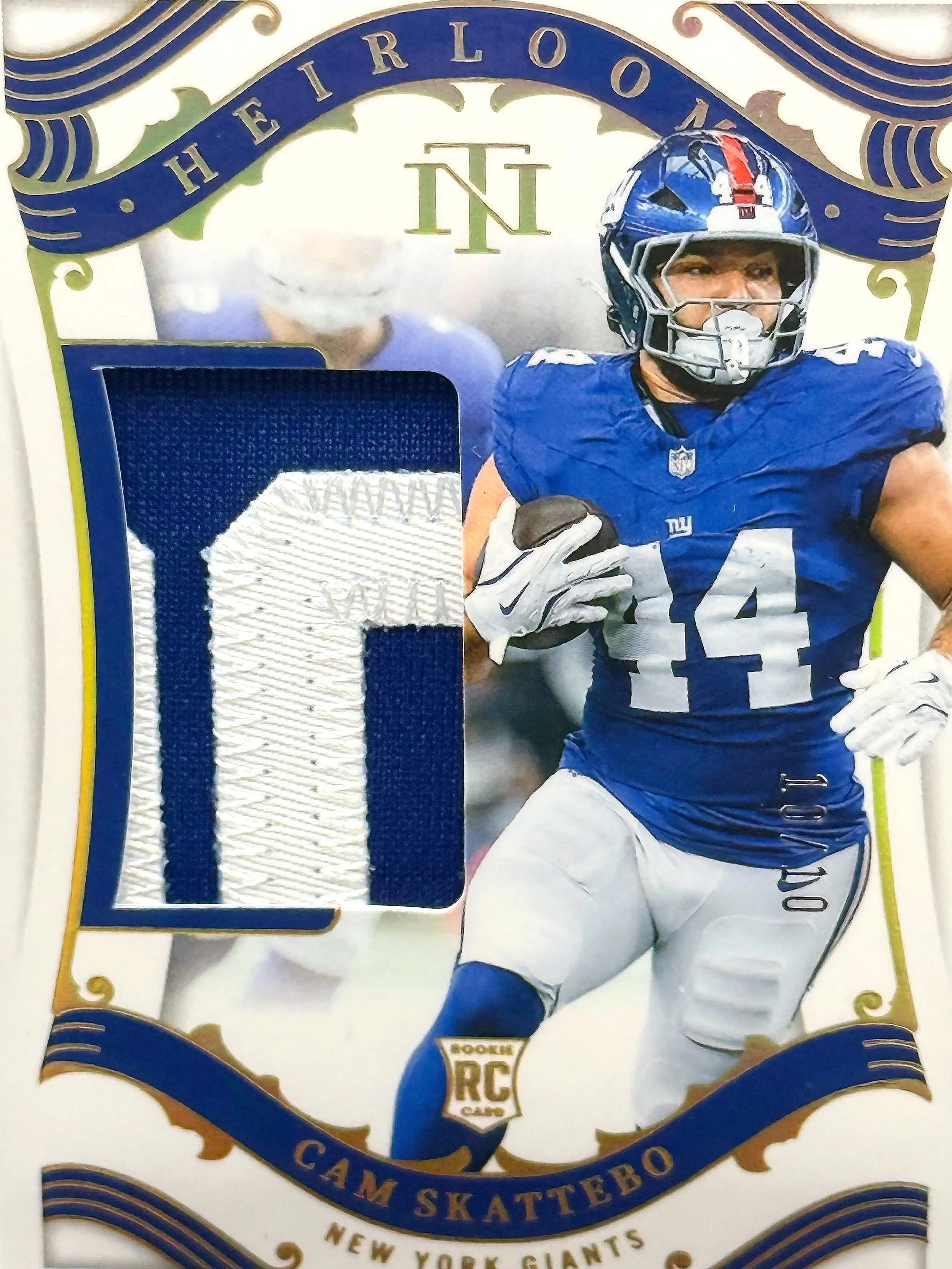 2025 National Treasures Cam Skattebo Heirlooms RC /10 - New York Giants football card front detail