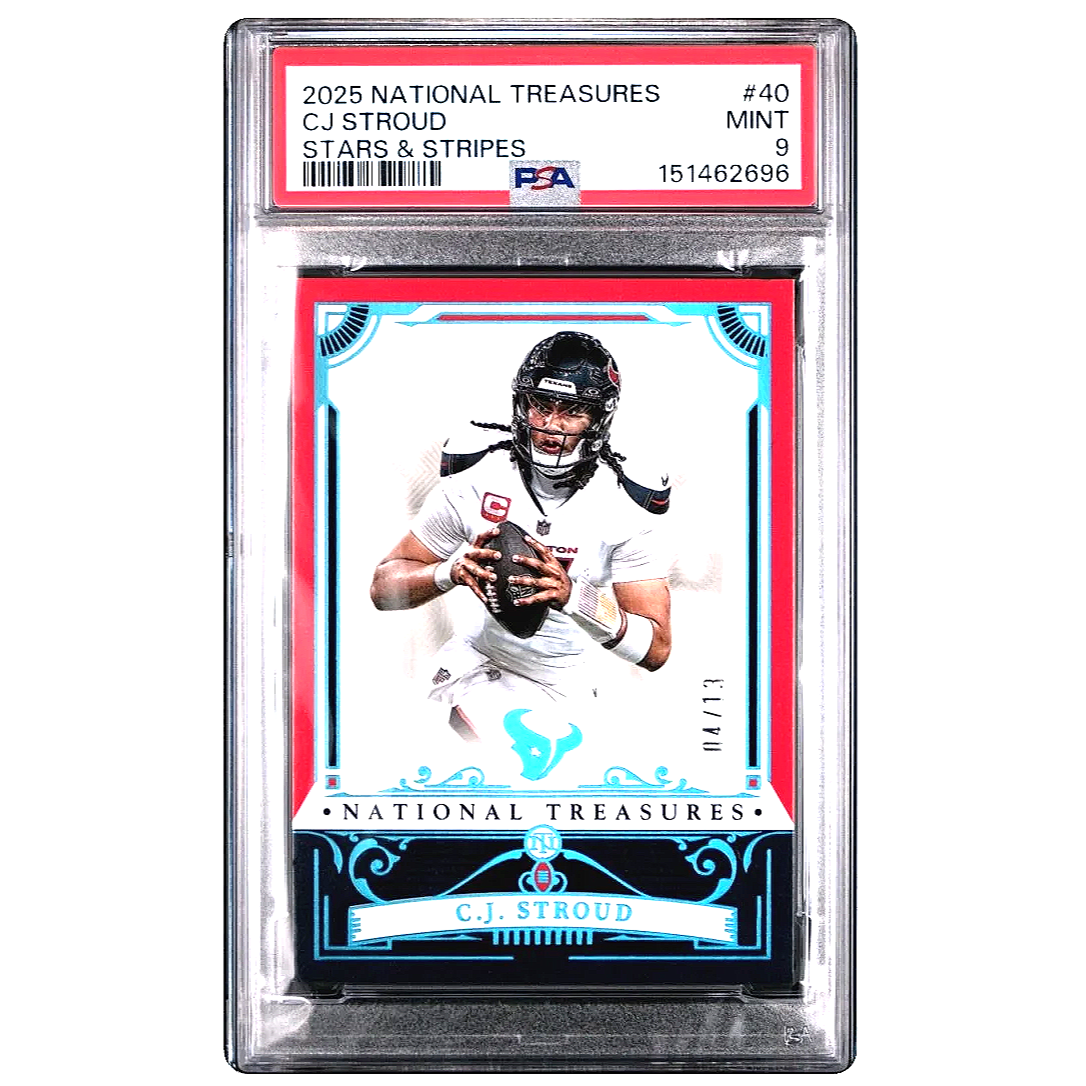 2025 National Treasures CJ Stroud Stars & Stripes Card - PSA 9
