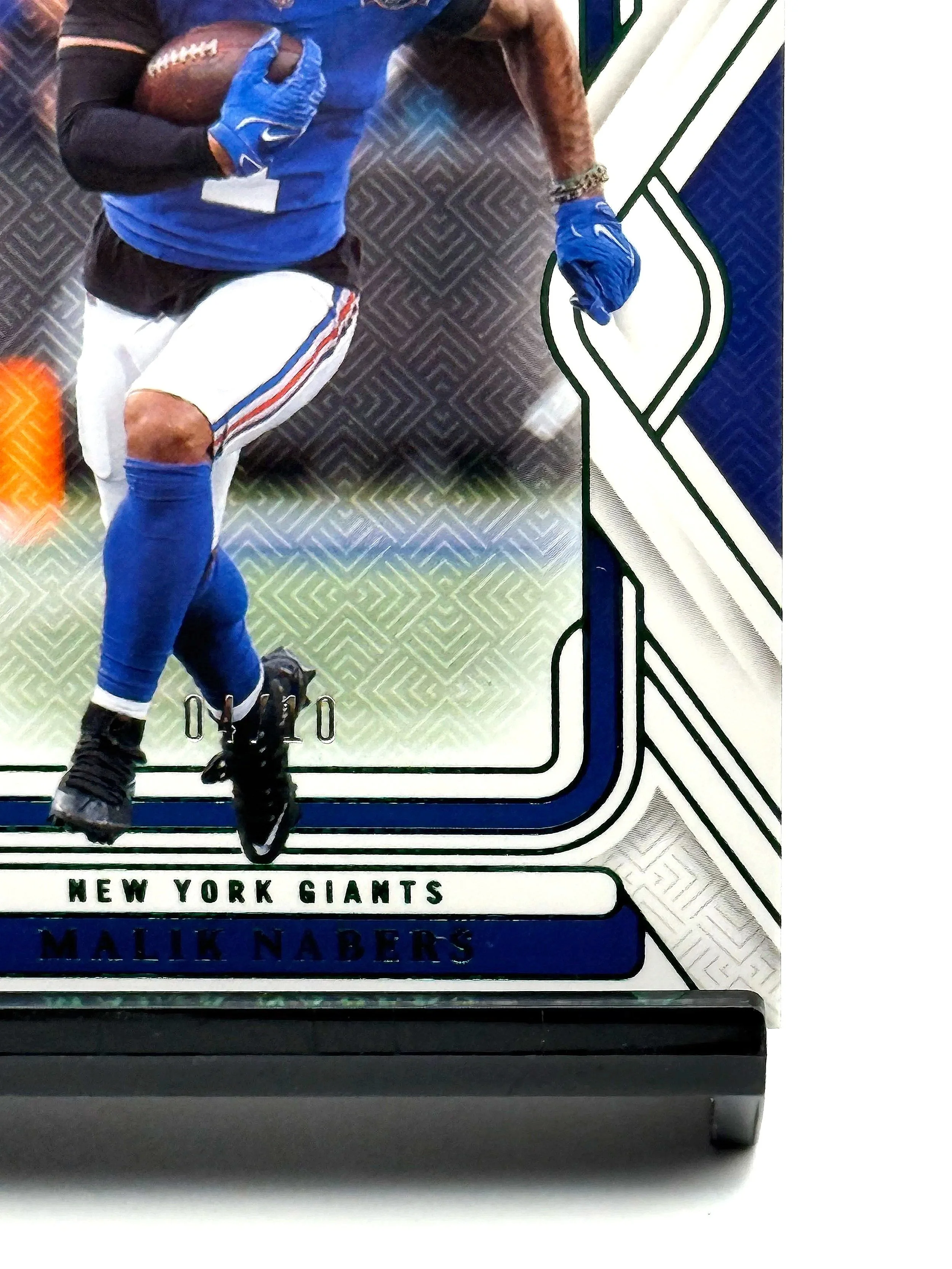 2024 National Treasures Malik Nabers Emerald Rookie #73 /10 Giants Football Card Bottom Right Corner