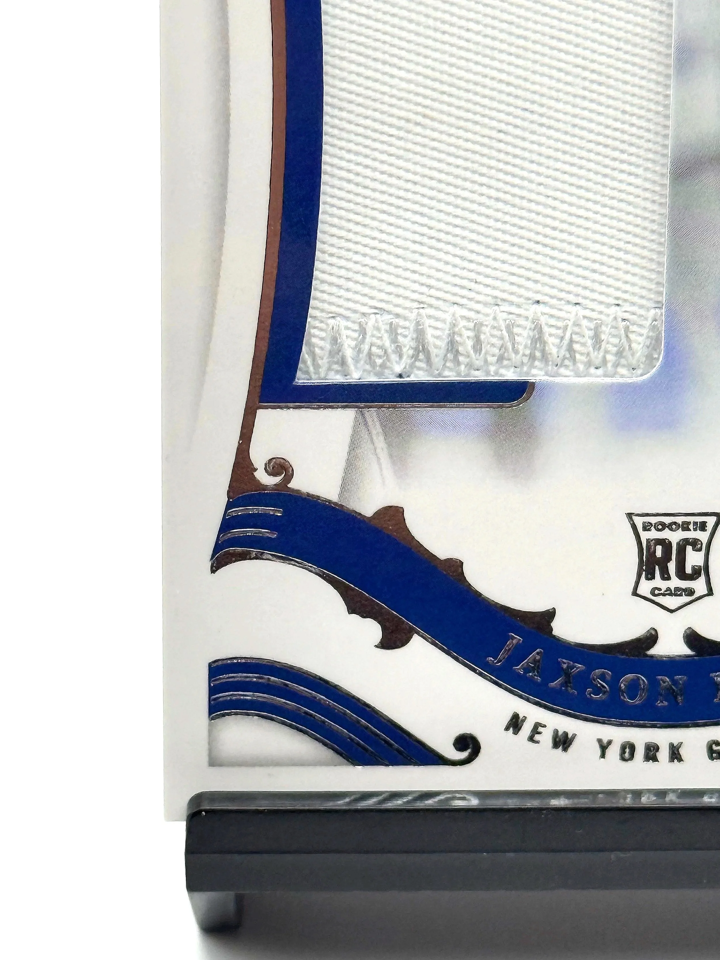 2025 Panini National Treasures Jaxson Dart /10 Heirlooms Gold #H-JDT Giants Football Card Bottom Left Corner