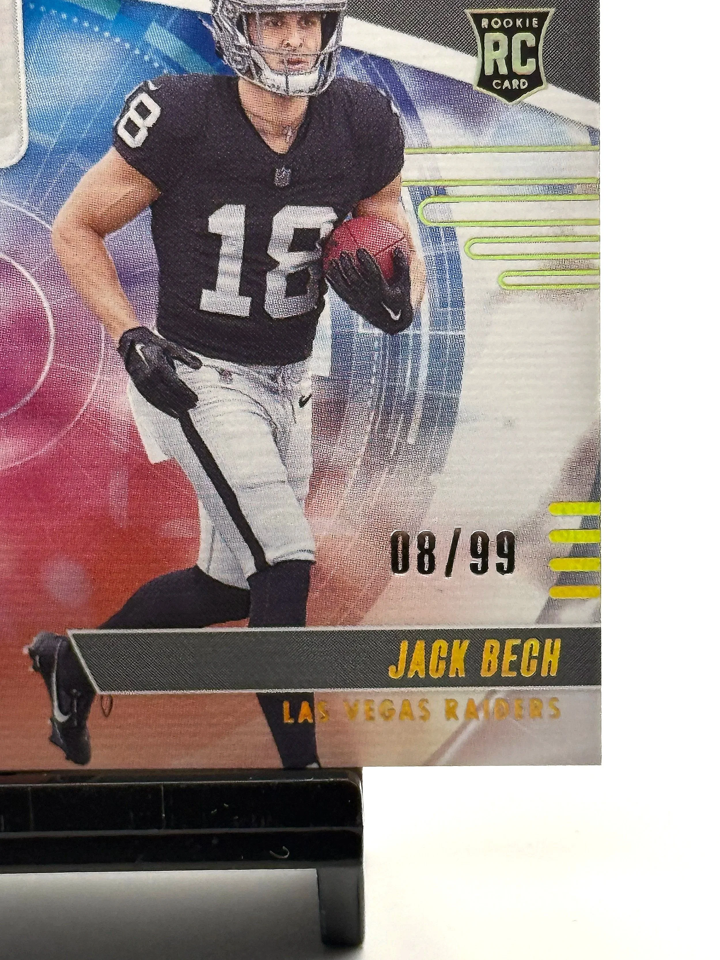 2025 Spectra Jack Bech Rookie Premiere RPA /99 #RPM-JBH - Raiders Football Card Bottom Right Corner
