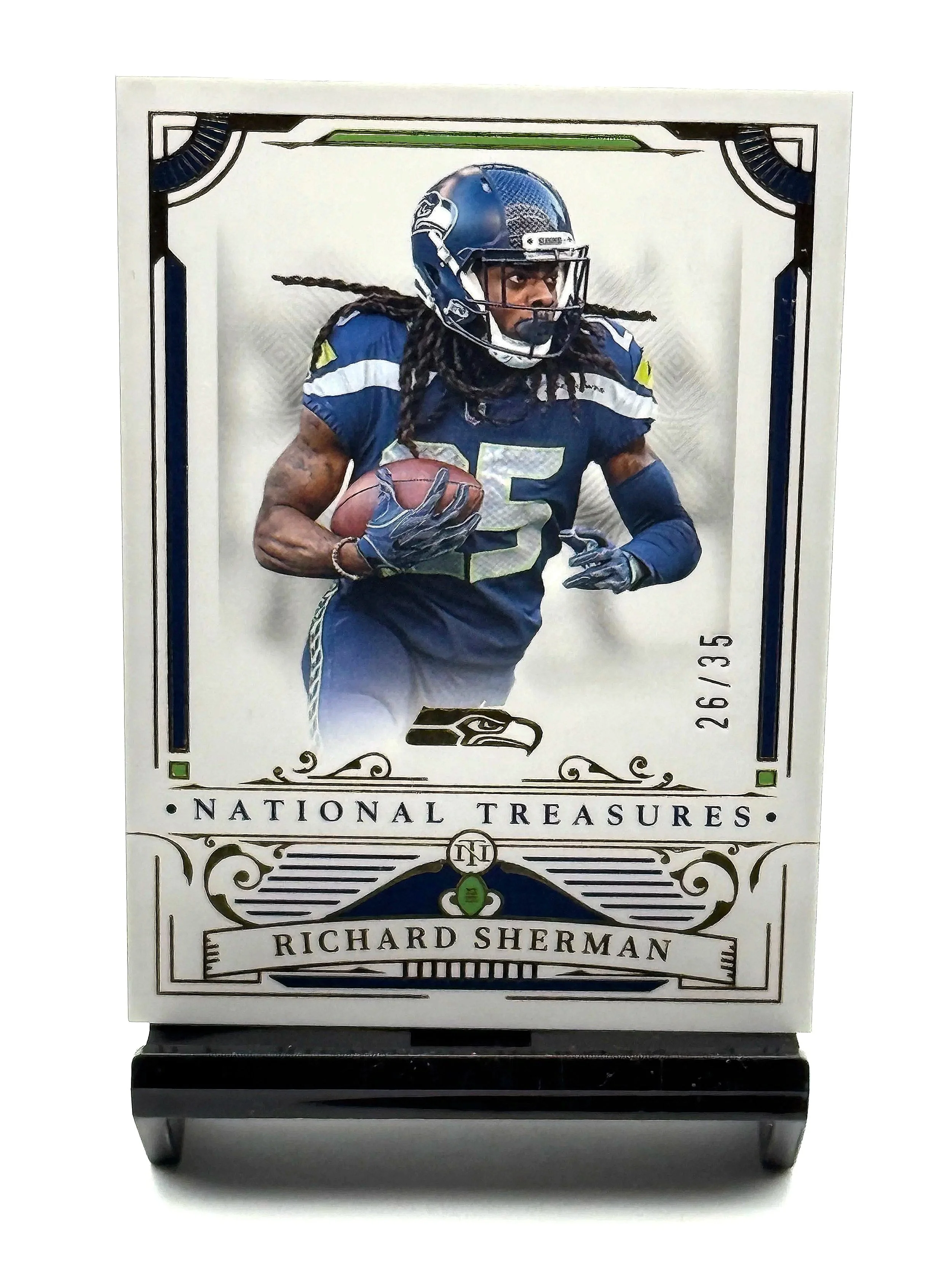 2025 National Treasures Richard Sherman /35 Seahawks football card front