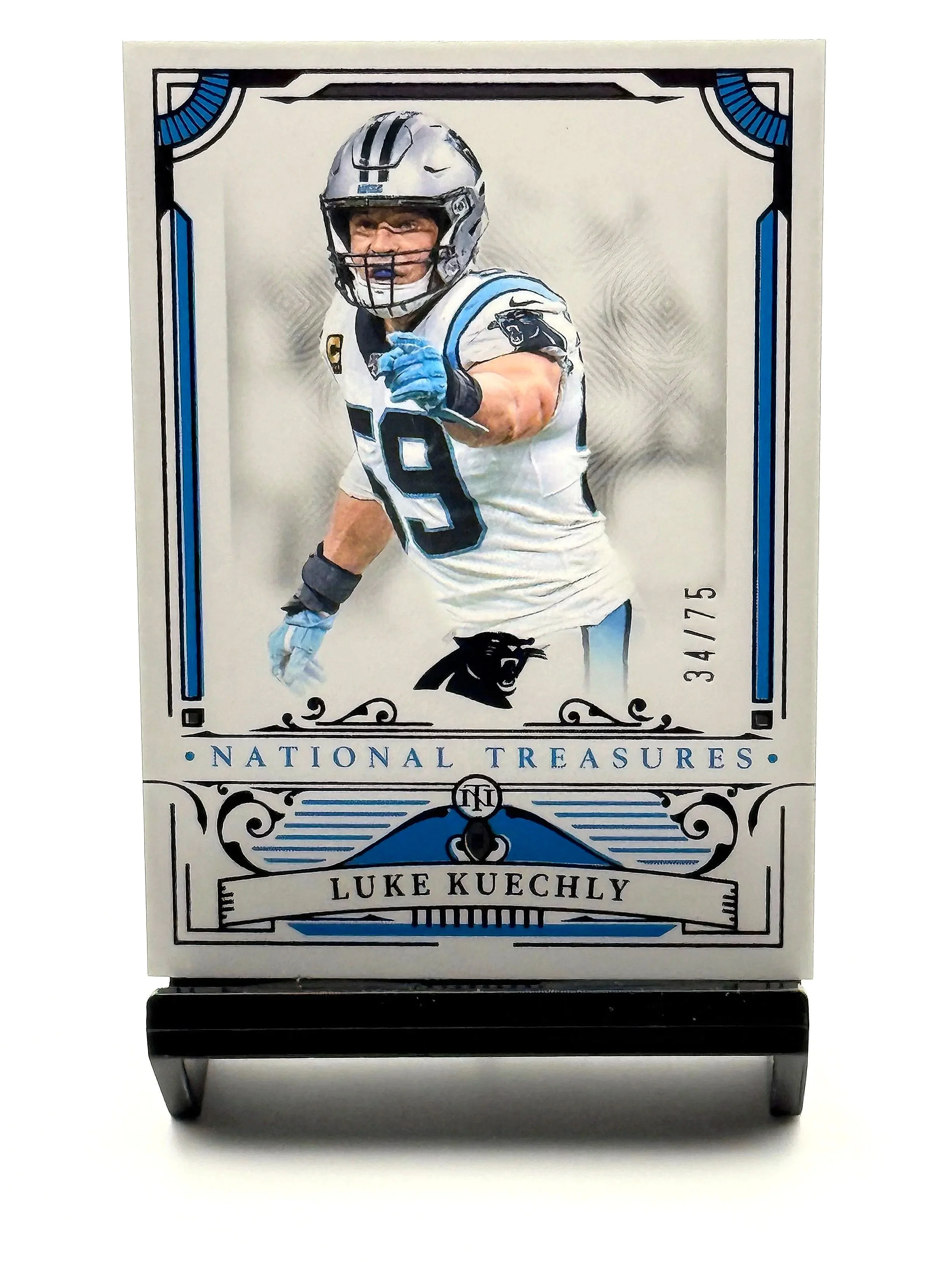 2025 National Treasures Luke Kuechly Purple Card /75 Panthers football card front