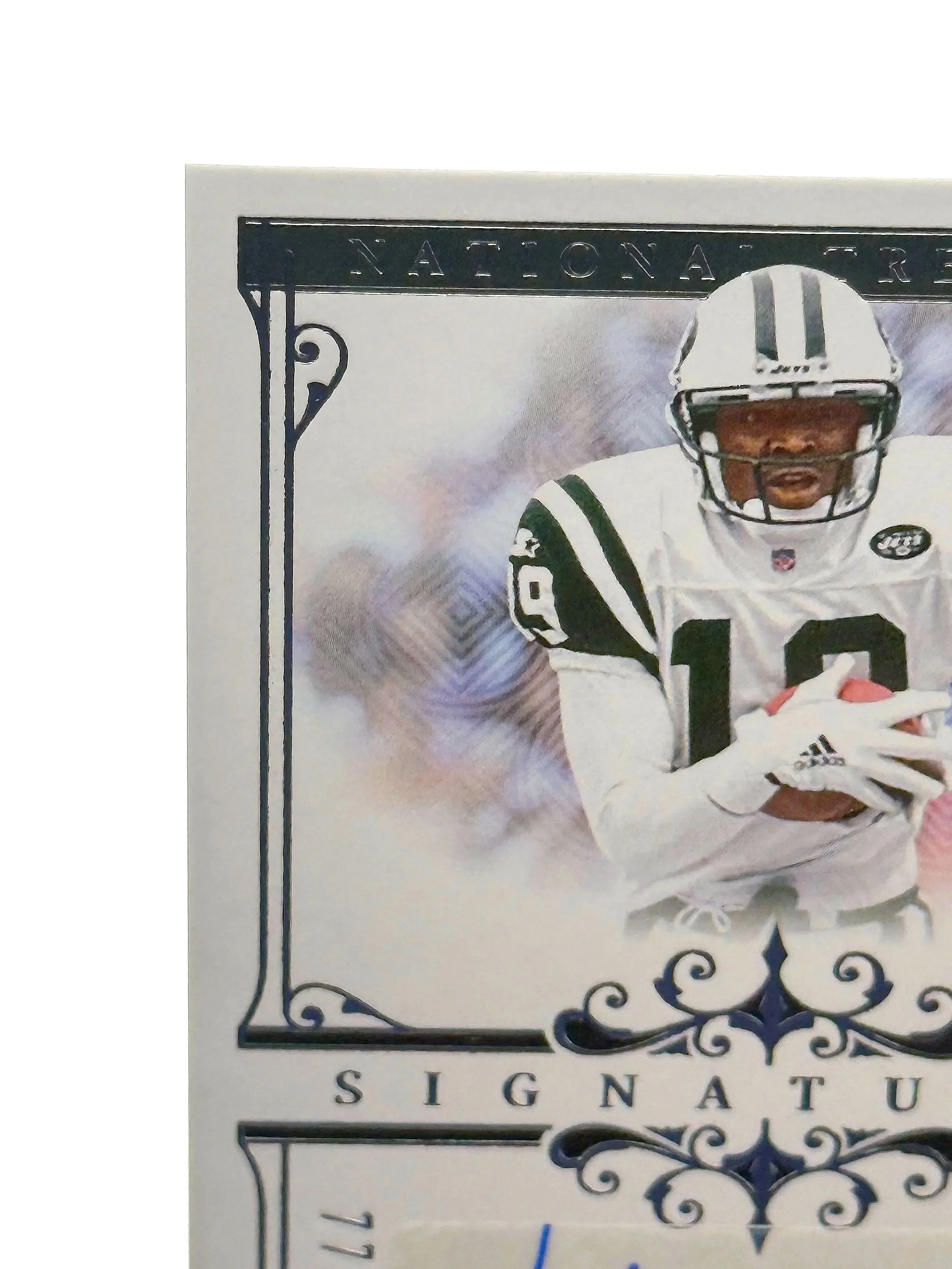 2025 National Treasures Keyshawn Johnson Signatures NT #SIG-KJN - Jets football card top left corner