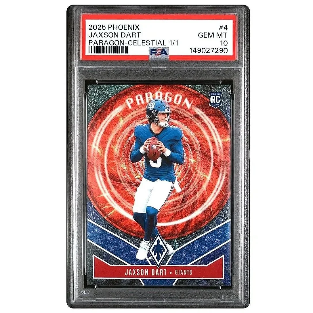 2025 Phoenix Paragon Jaxson Dart Celestial 1/1 #4 Giants - PSA10 Football Card Front