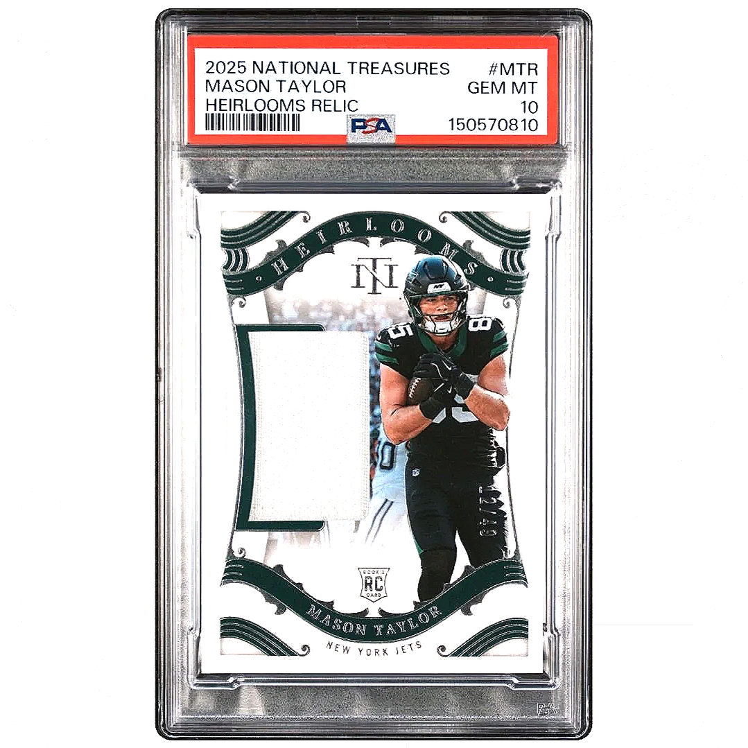 2025 National Treasures Mason Taylor Heirlooms Relics /49 RC Patch #H-MTR PSA10