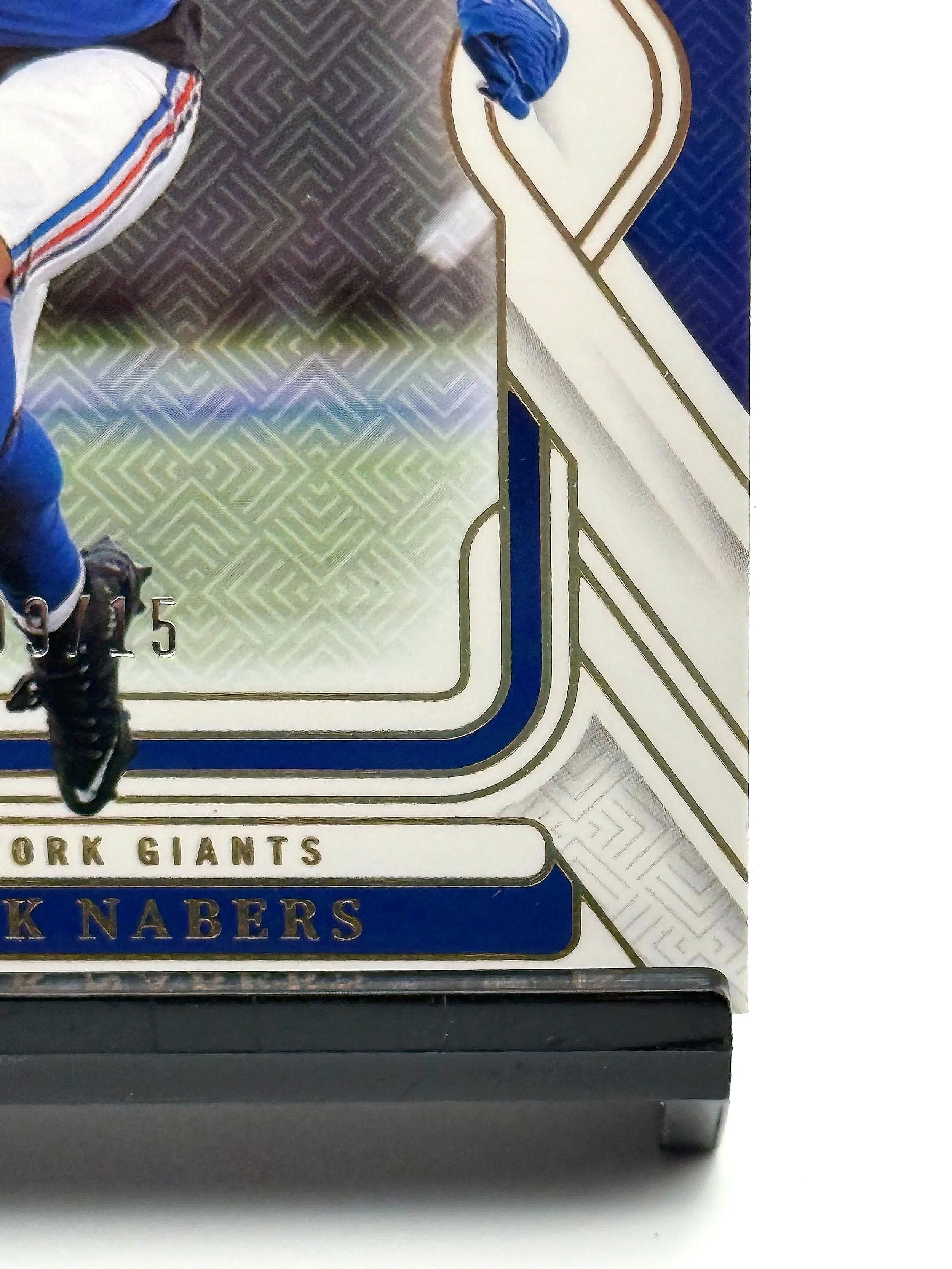 2024 National Treasures Malik Nabers Holo Gold Rookie #73 /15 Giants Football Card Bottom Right Corner