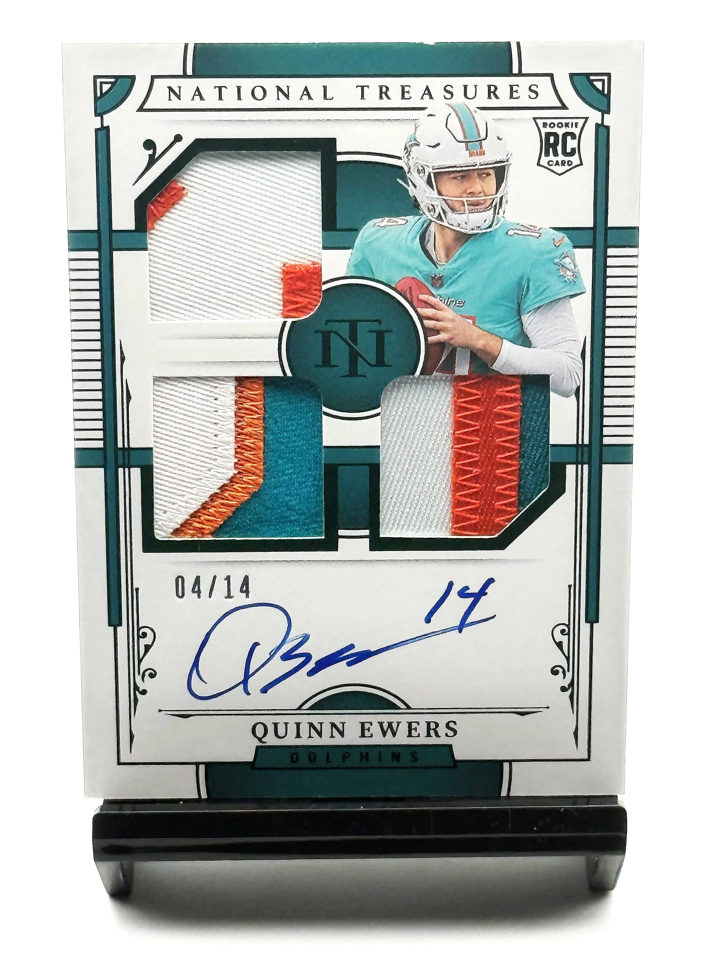 2025 National Treasures Quinn Ewers Rookie Materials Signatures /14 RPA #RMS-QES