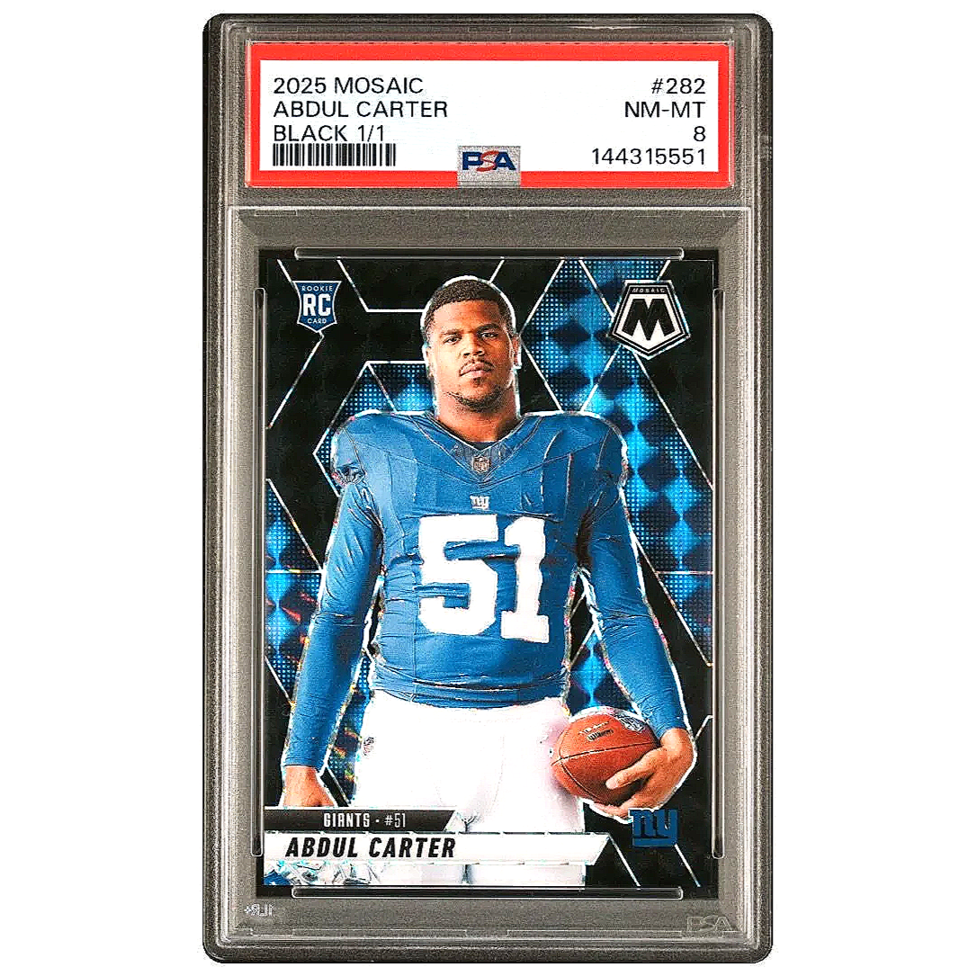 2025 Mosaic Abdul Carter Black 1/1 #282 PSA8