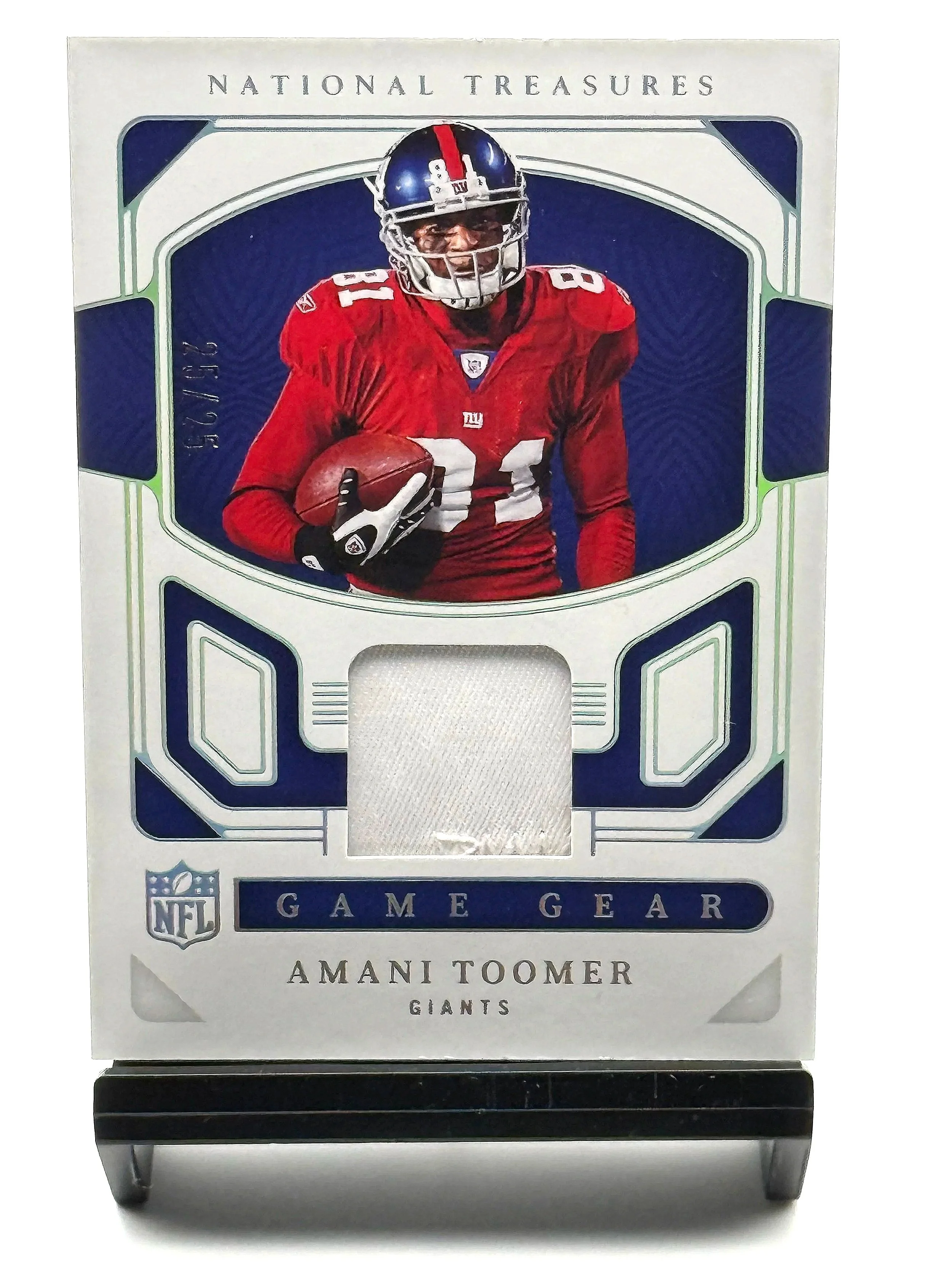2022 National Treasures Amani Toomer Game Gear Game-Worn Patch /25 #GTE-ATO football card front
