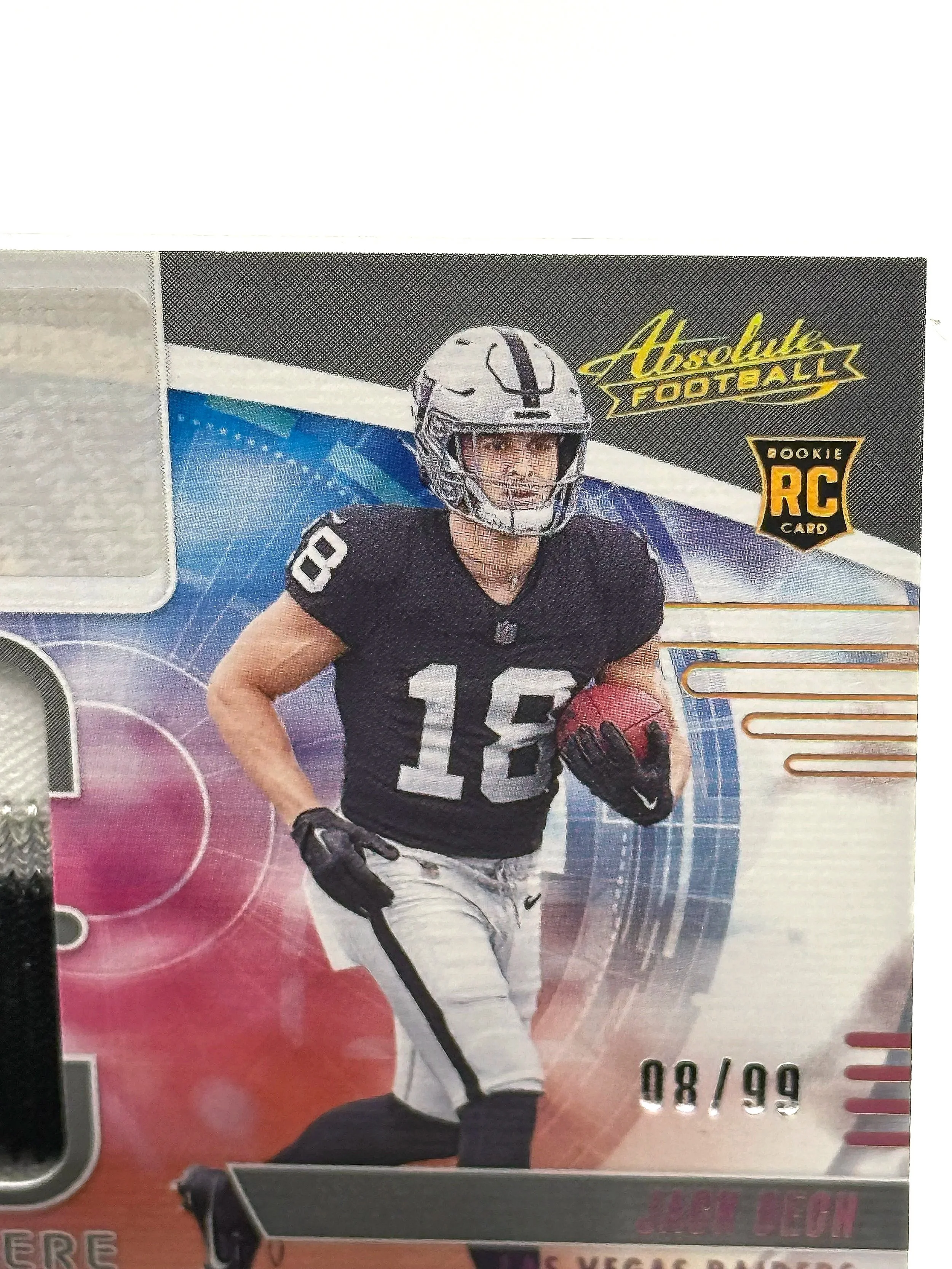 2025 Spectra Jack Bech Rookie Premiere RPA /99 #RPM-JBH - Raiders Football Card Top Right Corner