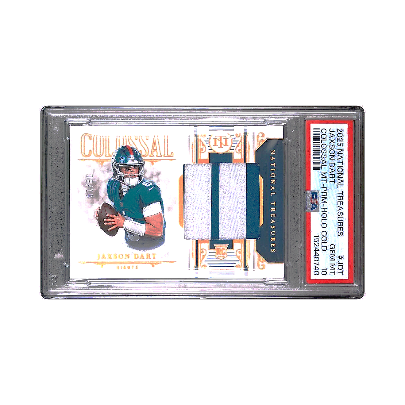 2025 National Treasures Jaxson Dart Colossal Materials Gold /10 PSA10 - Pop 1