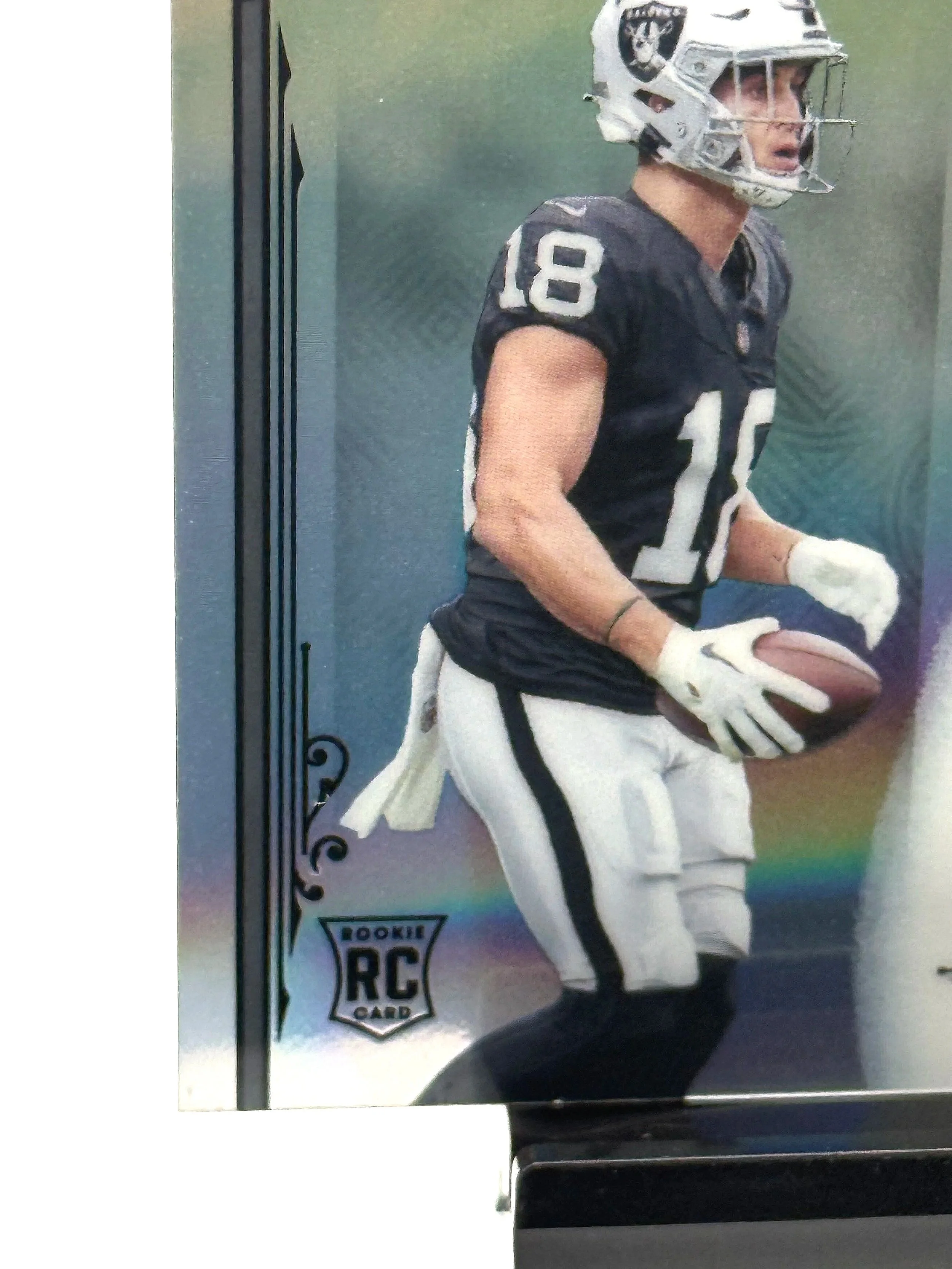 2025 National Treasures Jack Beck Prizm Rookie Patch Auto RPA /35 #177 - Raiders Football Card Bottom Left Corner