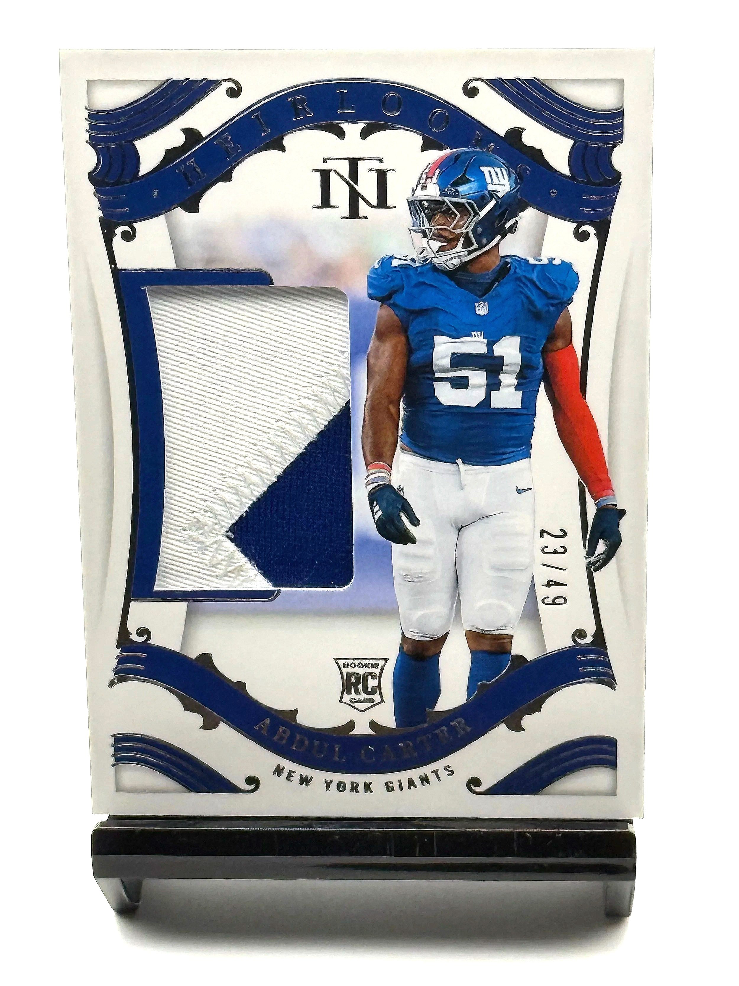 2025 National Treasures Abdul Carter Heirlooms /49 Rookie Card #H-ACR - Giants