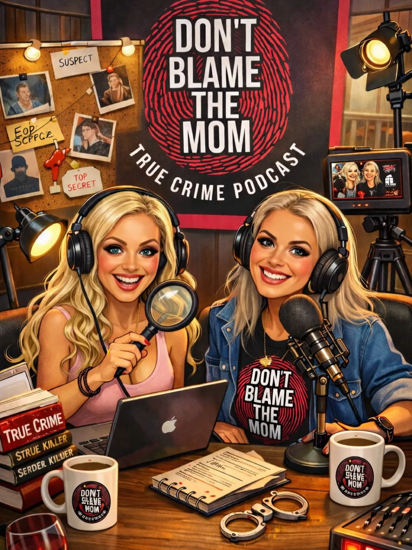 We had to jump on the bandwagon &amp; have a look at our caricatures, it is funny how they added a glass of wine with out us adding it in the description ( not sure how to feel about that 😜.) 
The recording set up looks slightly more organised than 